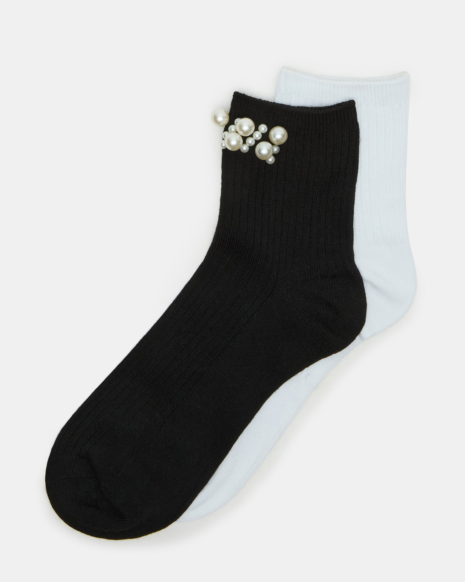 2 PACK PEARL ANKLET SOCKS BLACK MULTI、mySite、gtrtttuynbv
