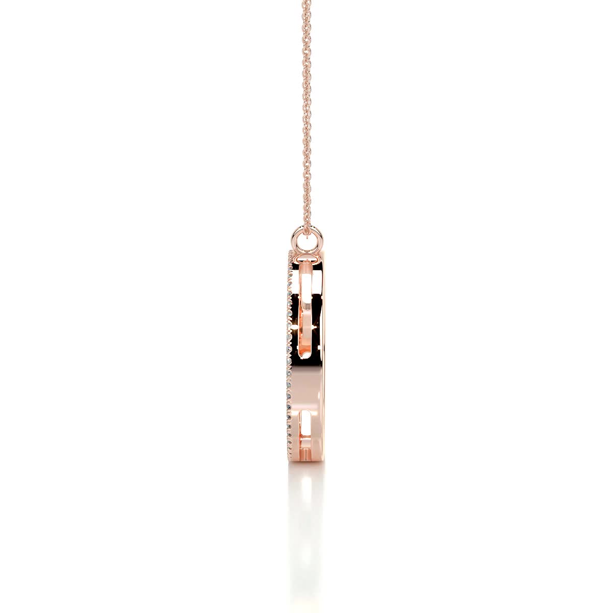 Cali Hoop Lab Grown Diamond Pendant (0.3 Carat) -14K Rose Gold、mySite、hinf8tx79