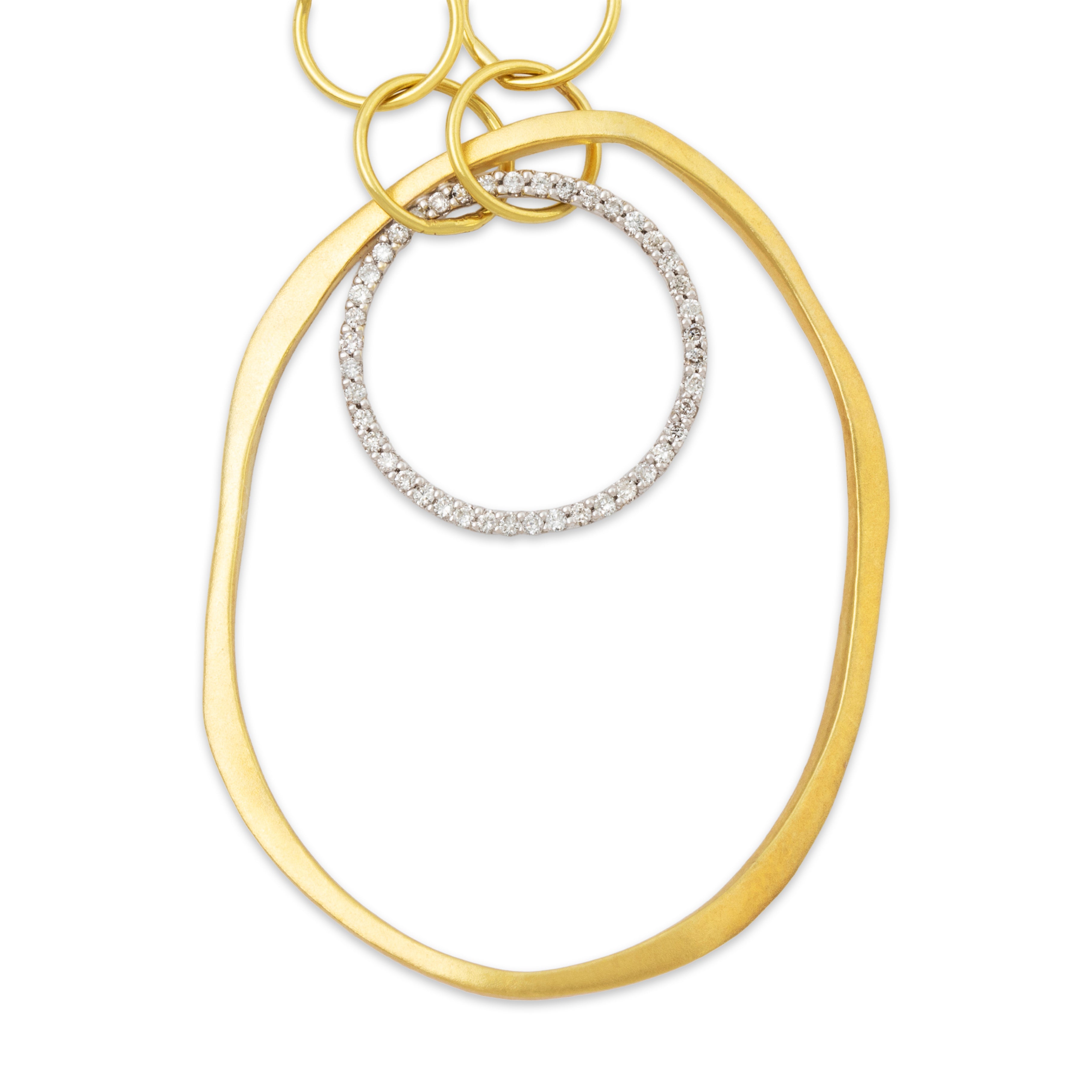 Estate Italian 14k Yellow Gold .215cttw Diamond Artistic Link Necklace 16.5、mySite、hinf8tx79