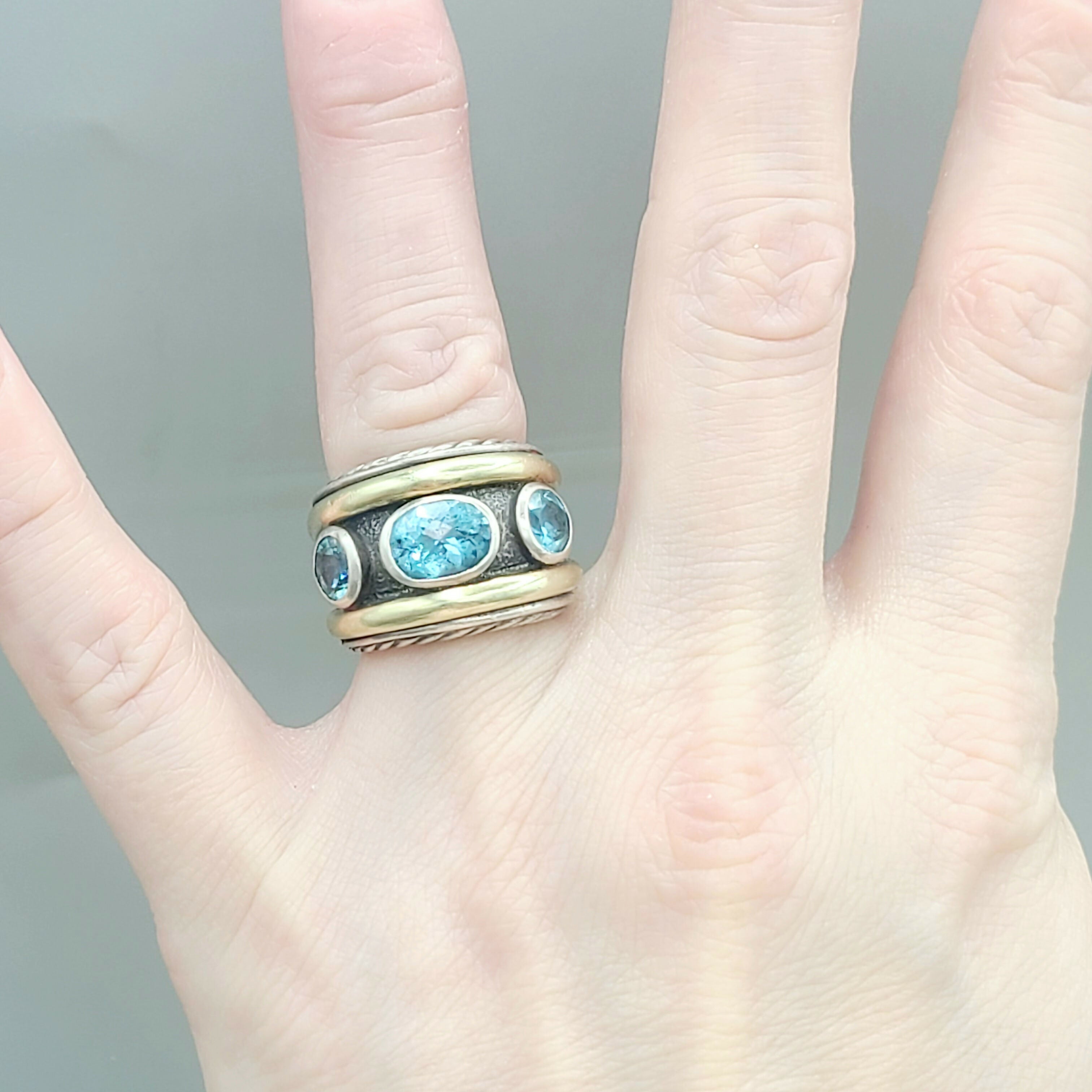 David Yurman Renaissance Ring Blue Topaz & Gold、mySite、hinf8tx79