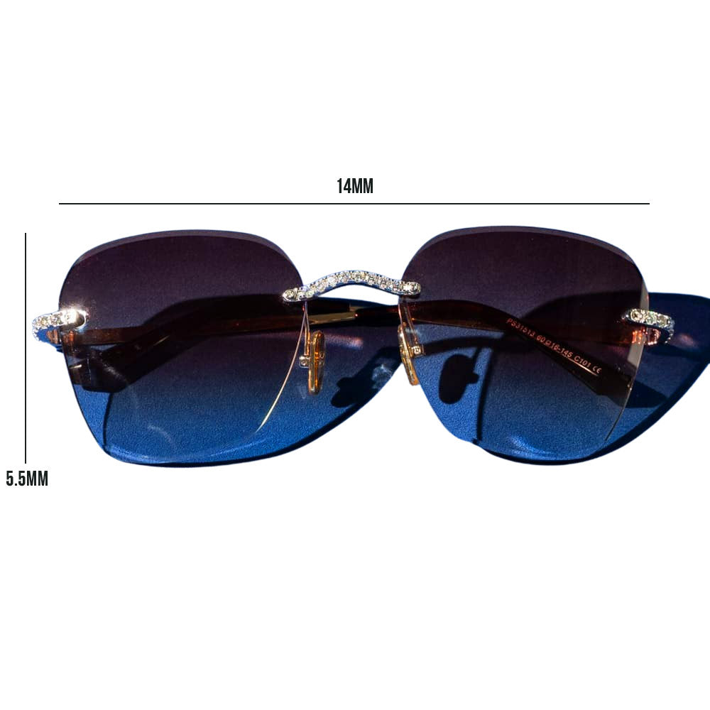 Moissanite Rimless Aviator Sunglasses 14K Gold、mySite、hinf8tx79