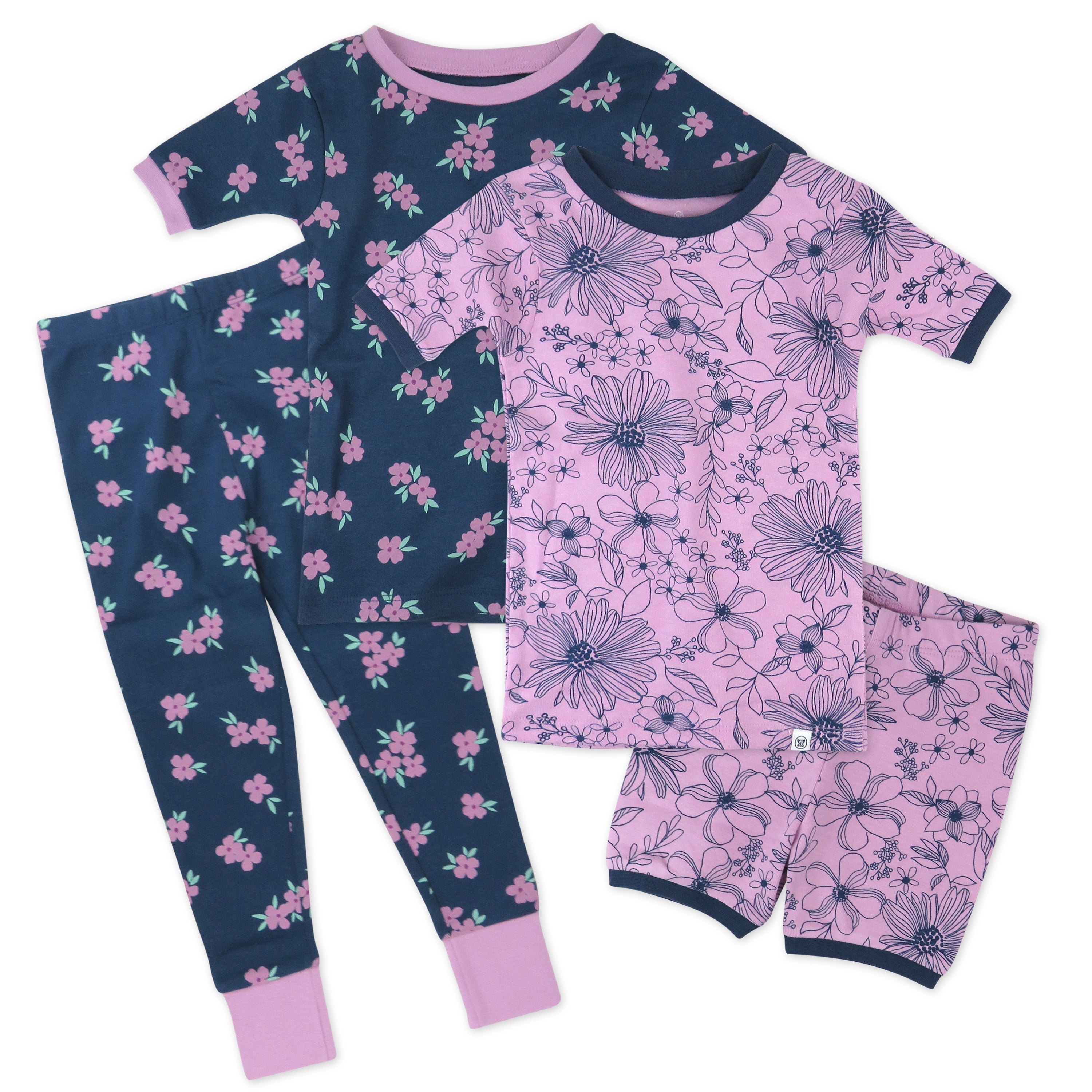 4-Piece Short Sleeve, Short and Long Leg PJ Set、mySite、layawaytickets