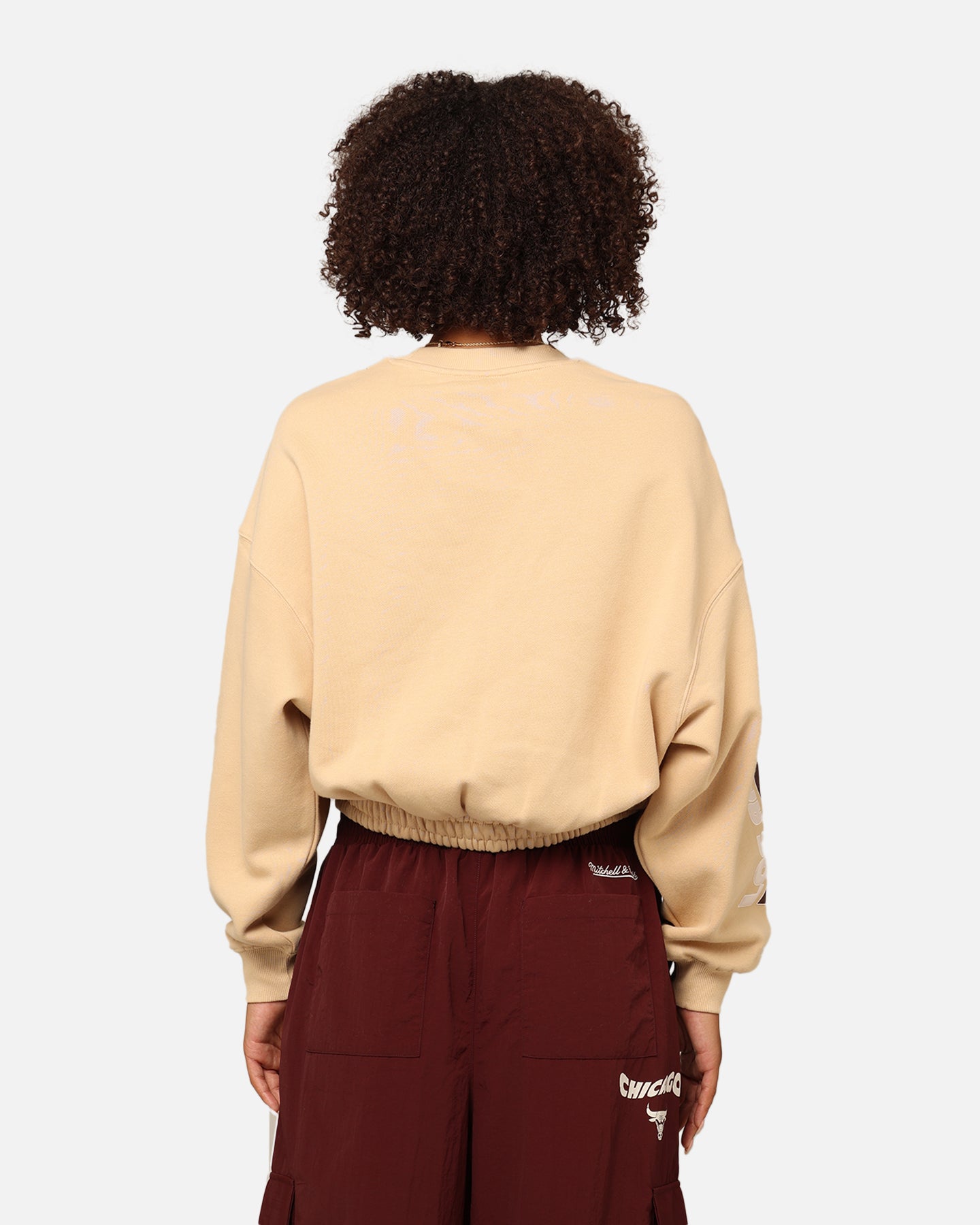 Mitchell & Ness Women's Los Angeles Raiders Dazed Cropped Crewneck Warm Sand、mySite、zt4zffjzw