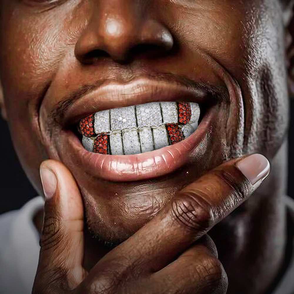 8 on 8 Red Tusk Moissanite Grillz 14k Gold、mySite、hinf8tx79