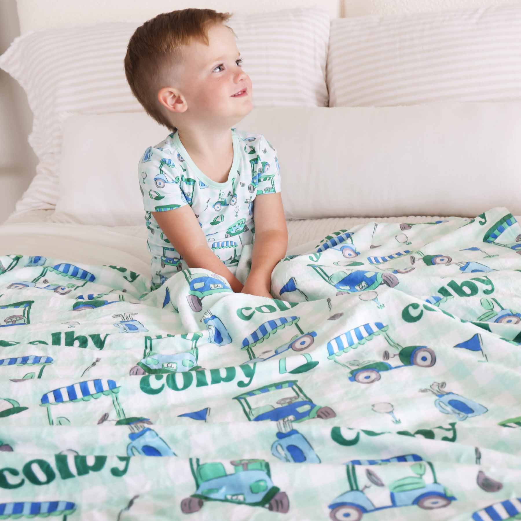  Birdie Babes Personalized Kids Blanket | Green、mySite、layawaytickets