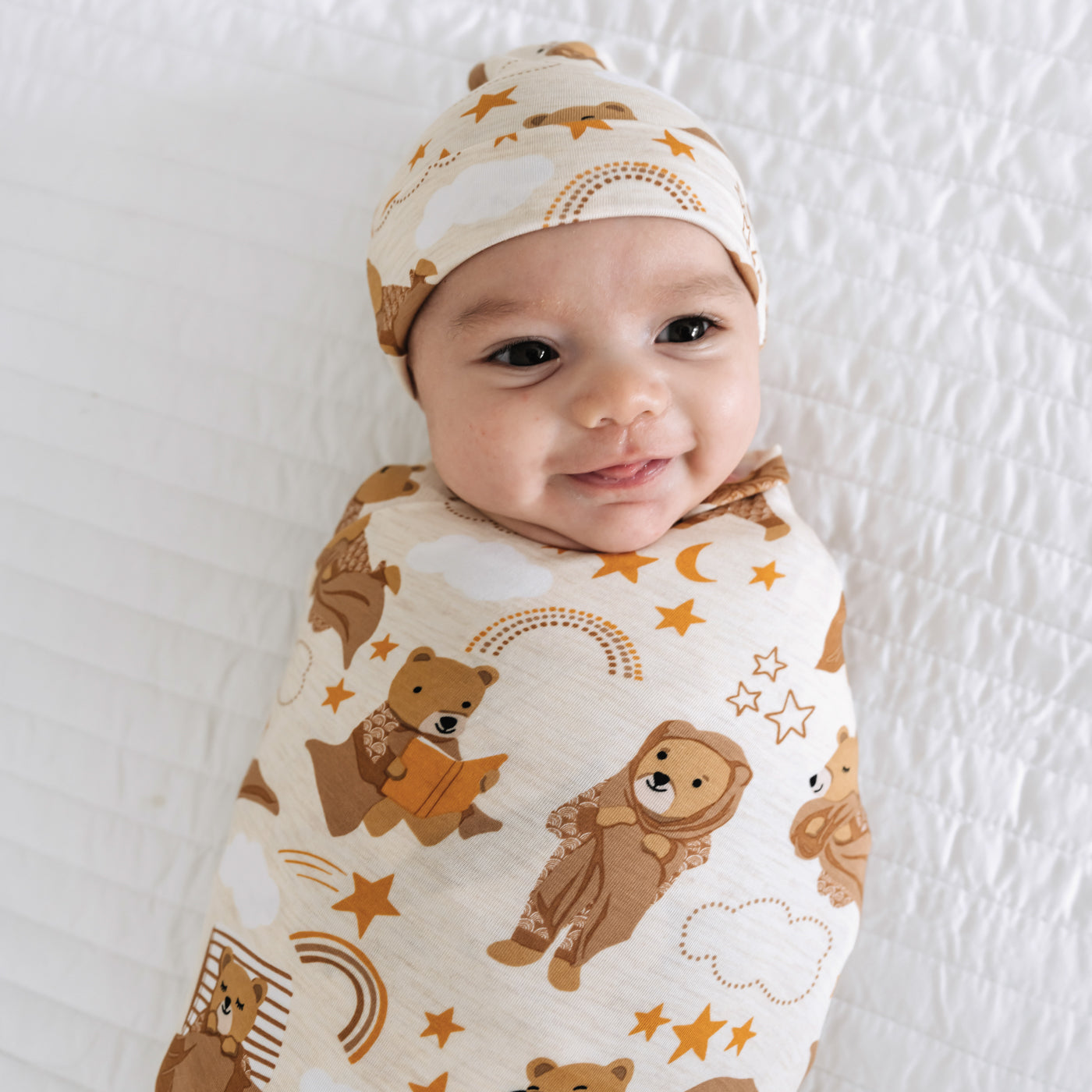 Beary Sleepy Swaddle & Hat Set、mySite、g9winljtr