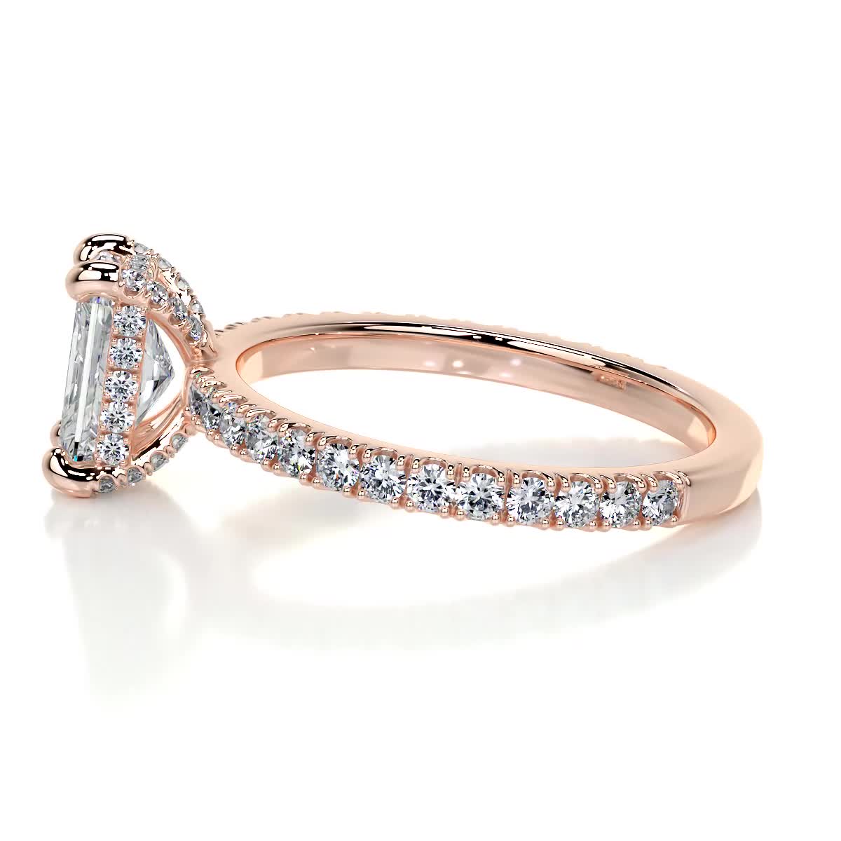 Deborah Elongated Diamond Engagement Ring -14K Rose Gold、mySite、hinf8tx79