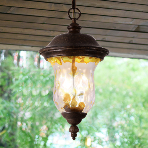 21"(H) Vintage Outdoor Lamp Post Light, Waterproof Garden Patio Lantern with Clear Glass Shade, Classic Bronze Finish, Ideal for Yard, Porch, Walkway, and Driveway Lighting (One Piece & No Bulb)、、eastwooduniform