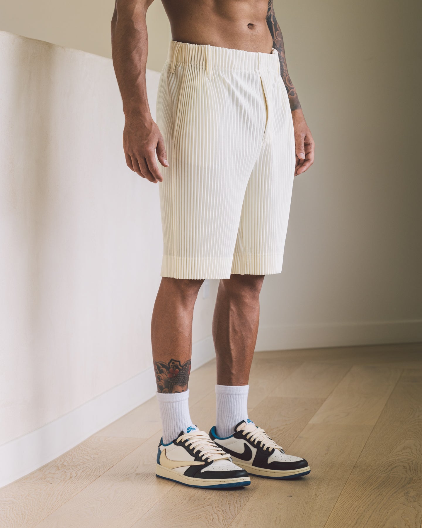 404 Harbour Plisse Shorts Ecru、mySite、zt4zffjzw