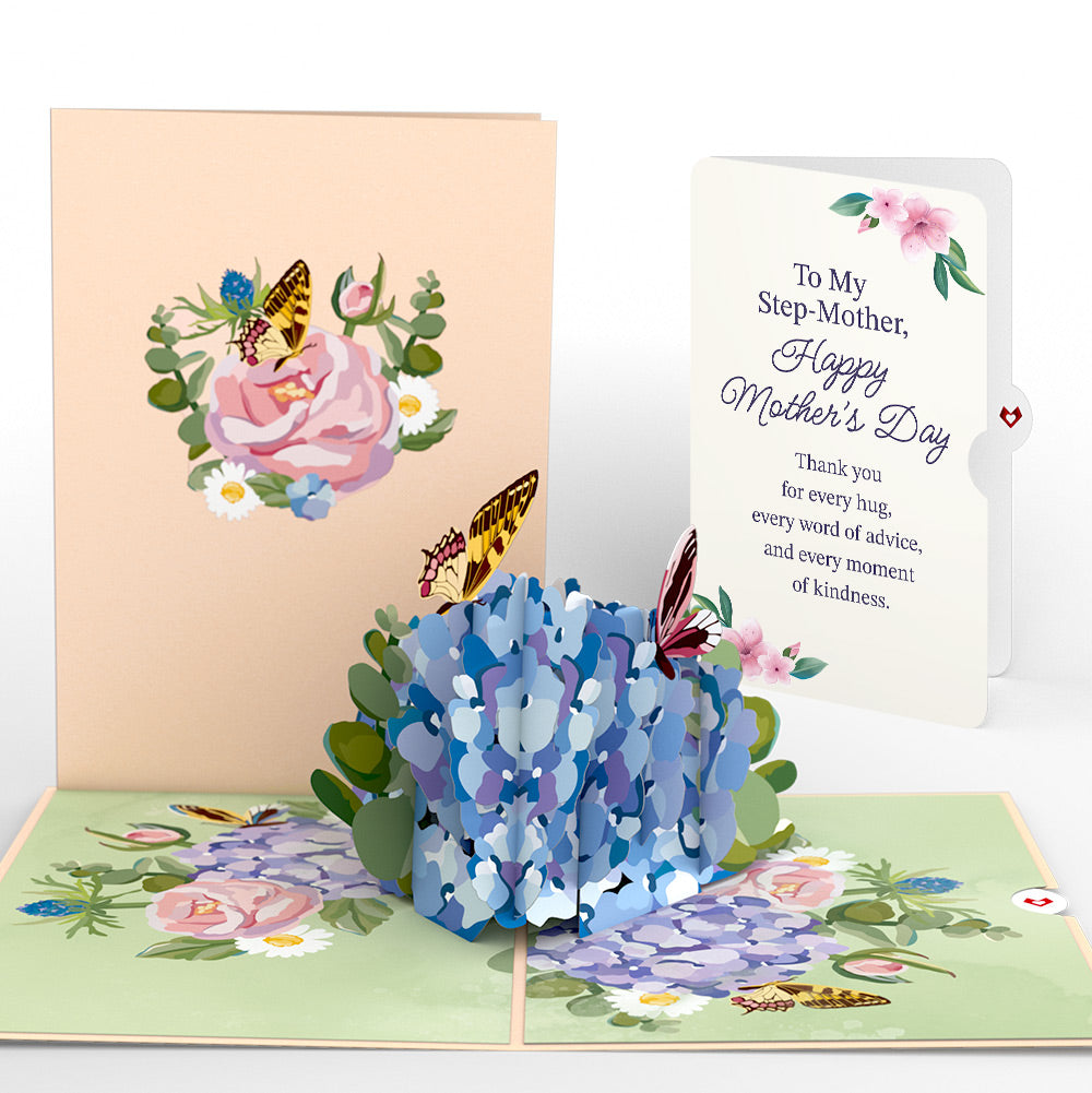 Hydrangea Butterflies Mother's Day Pop-Up Card and Sentiment Set for Step-Mother、mySite、solidvoid