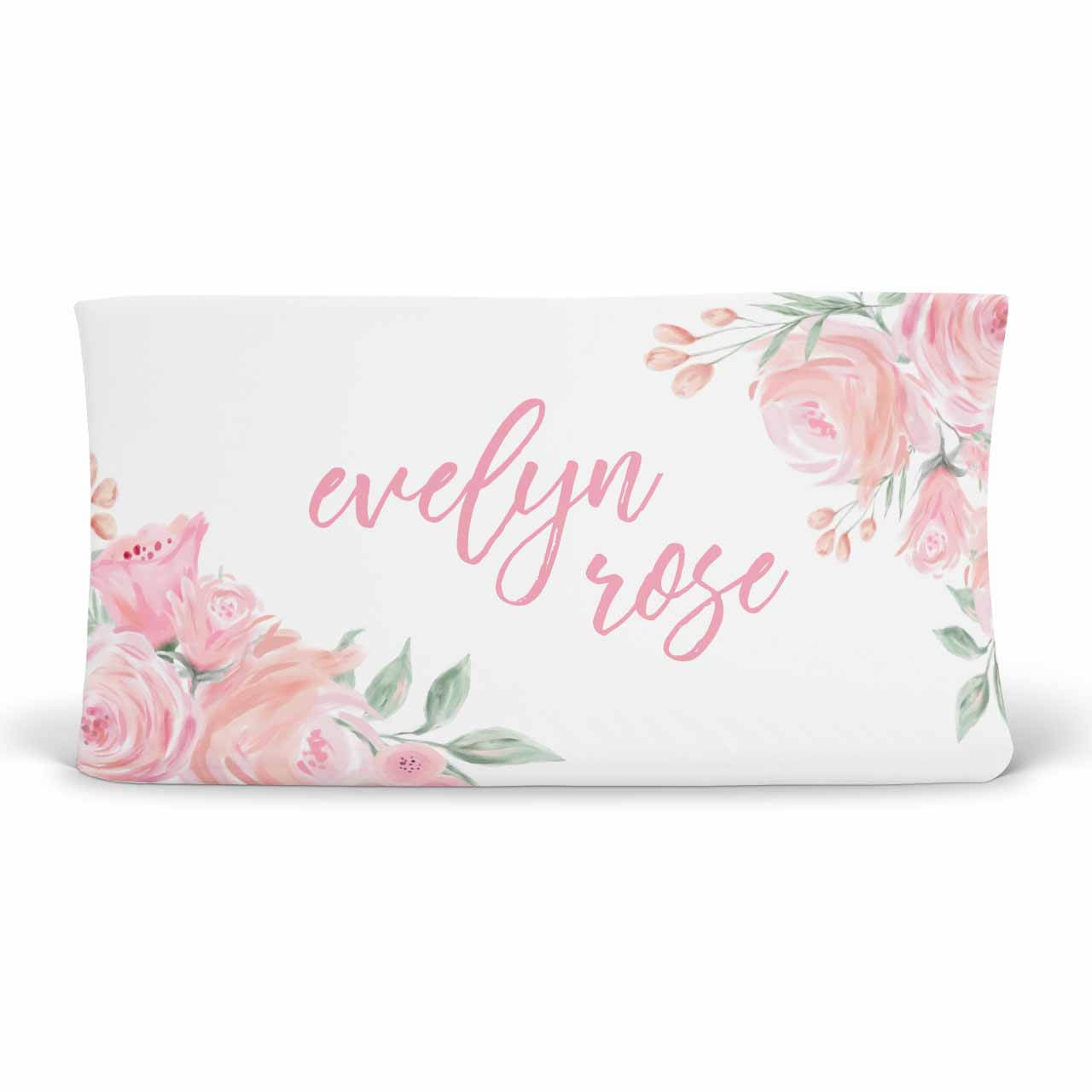  Blush Rose Personalized Changing Pad Cover、mySite、layawaytickets