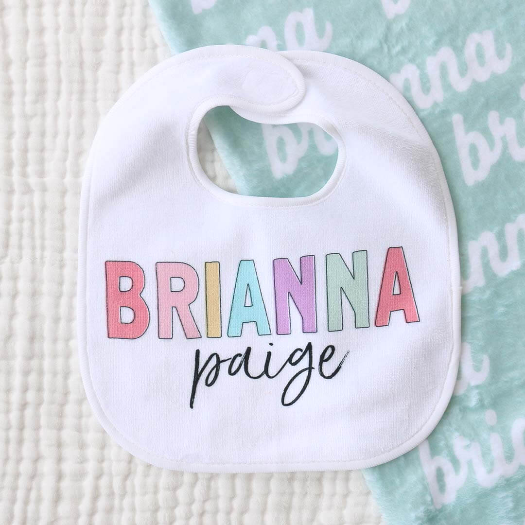  Personalized Color Block Baby Name Bib | Unicorn、mySite、layawaytickets