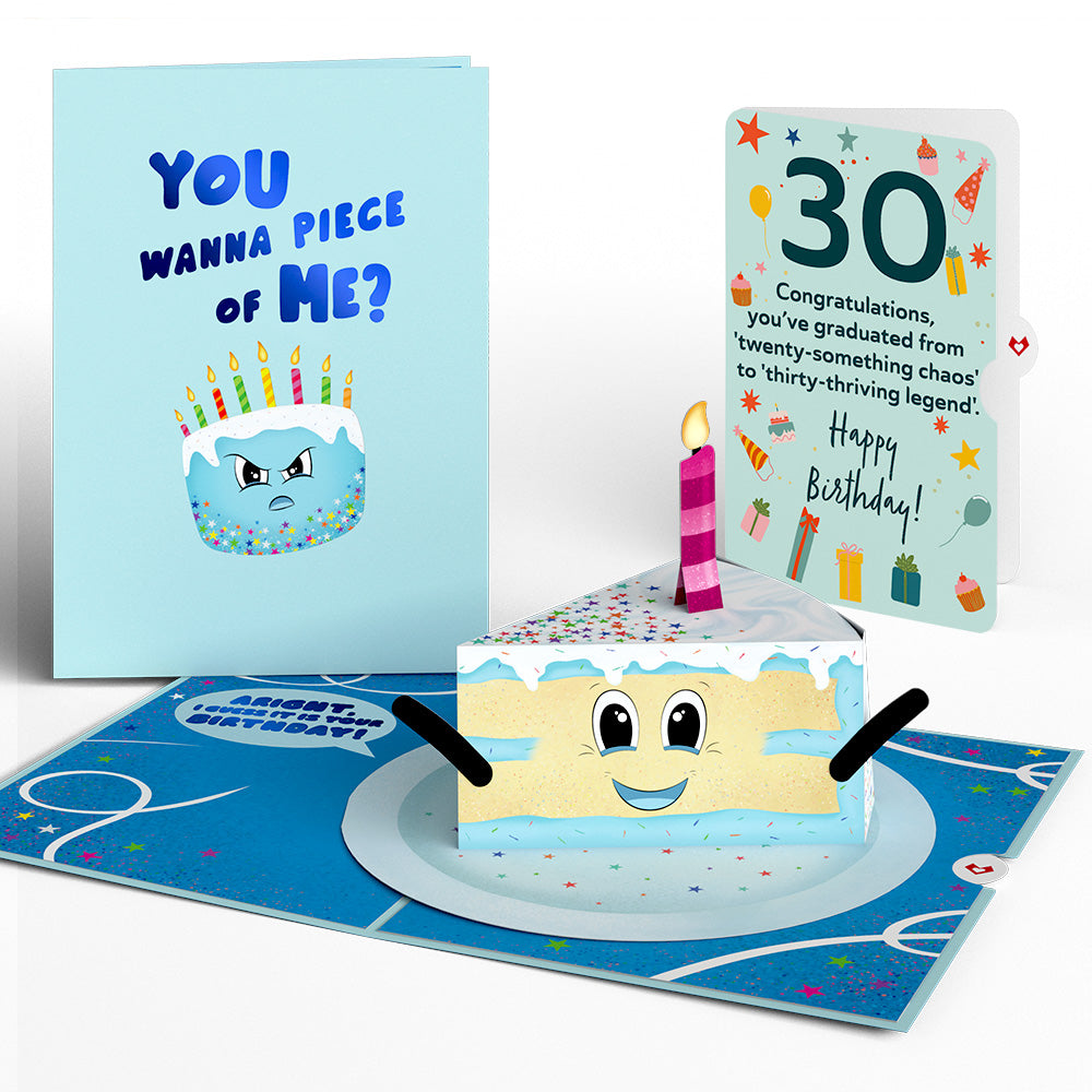 Whimsical 30th Birthday Cake Slice Pop-Up Card and Sentiment Set、mySite、solidvoid