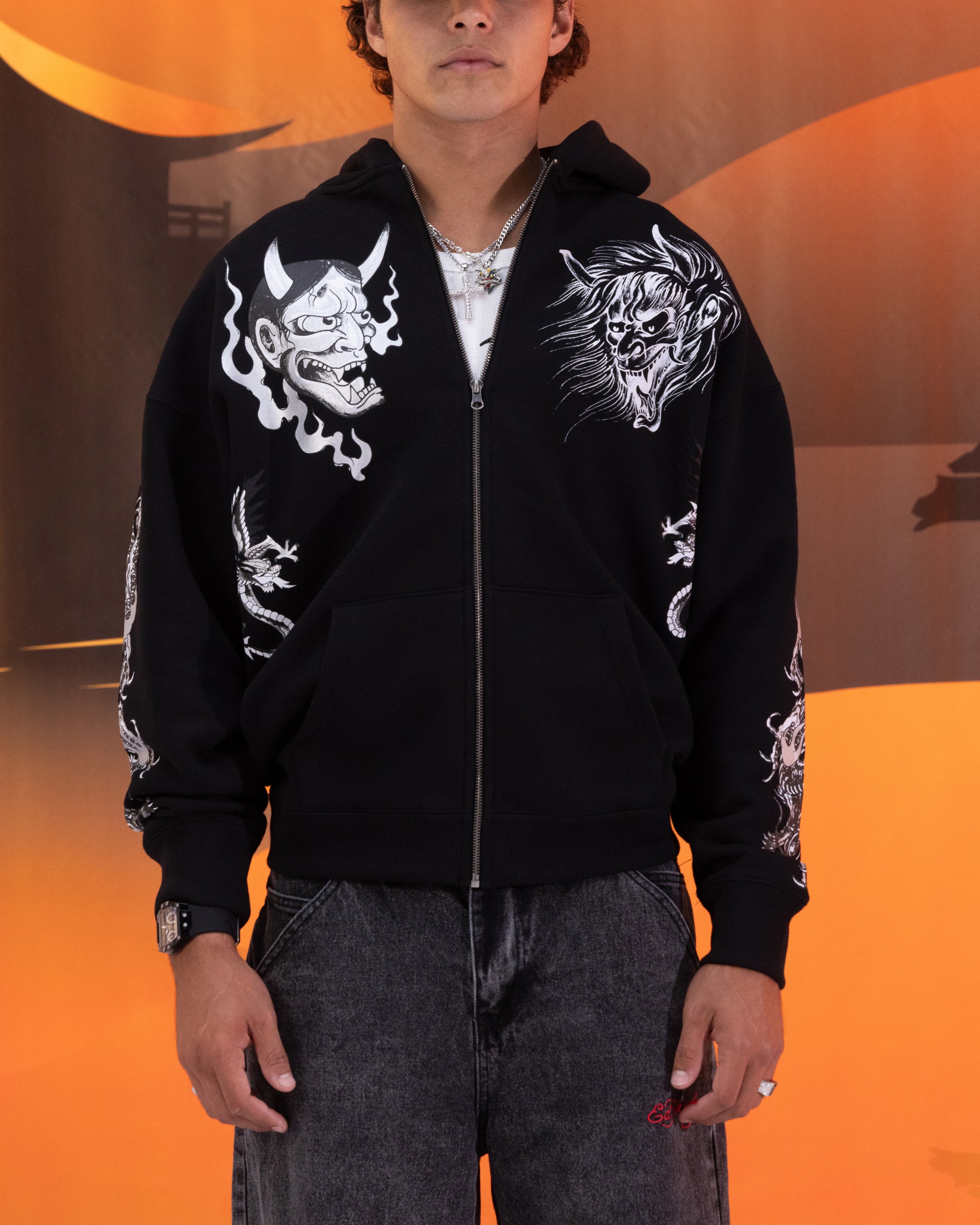Ed Hardy Floral Zip Hoodie Black、mySite、zt4zffjzw