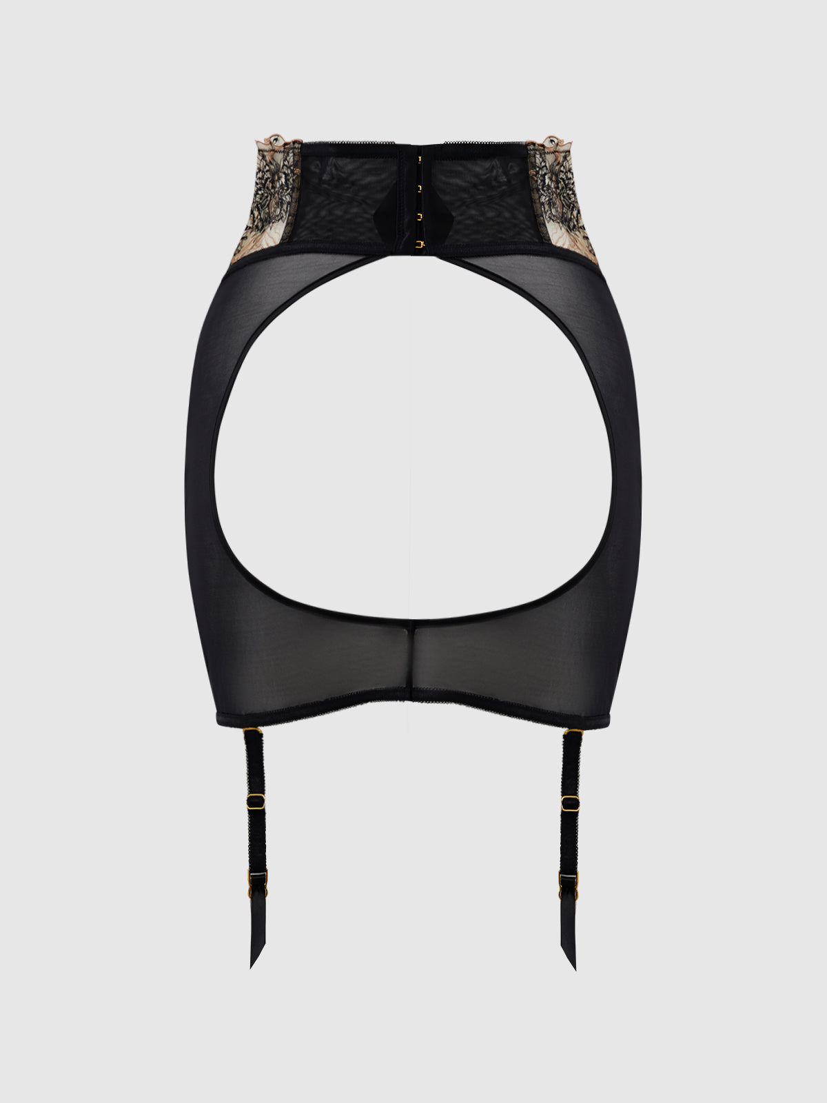 Delfina Embroidered Backless Half Skirt With Garters、mySite、bengalsvssteelers