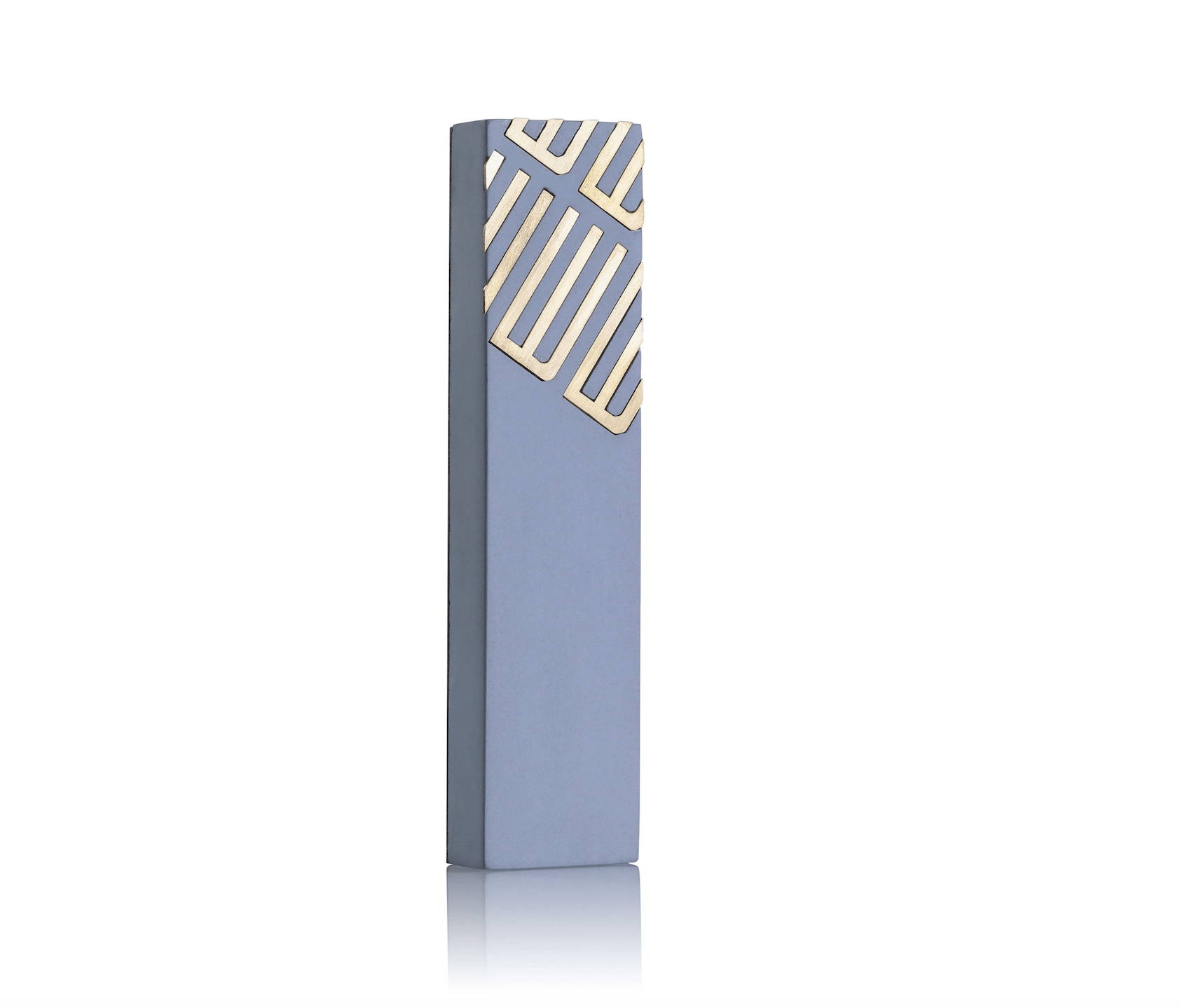 Multi Shin Blue Cement and Brass Mezuzah - By The Israel Museum、mySite、topwebapps