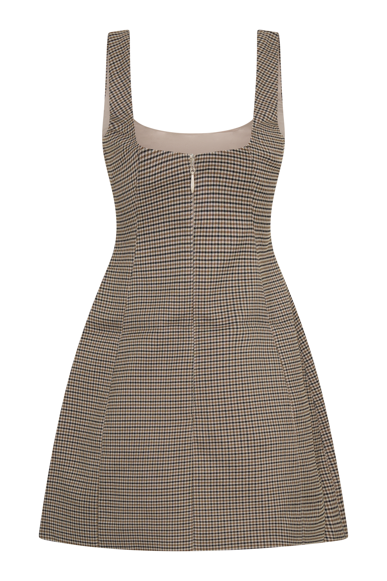 Beth Mini Dress - Tan Check、mySite、solidvoid