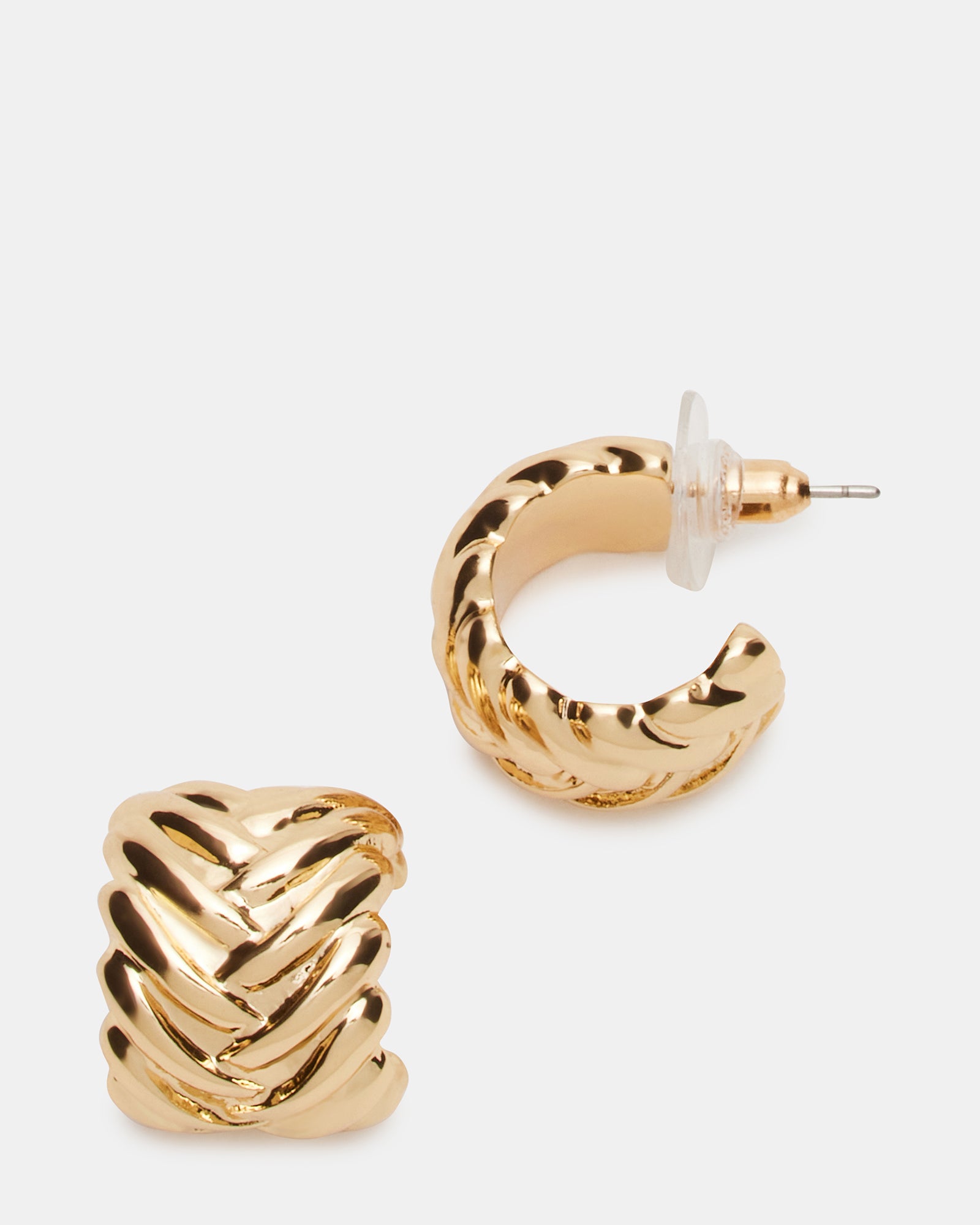 WOVEN HUGGIE EARRINGS GOLD、mySite、gtrtttuynbv