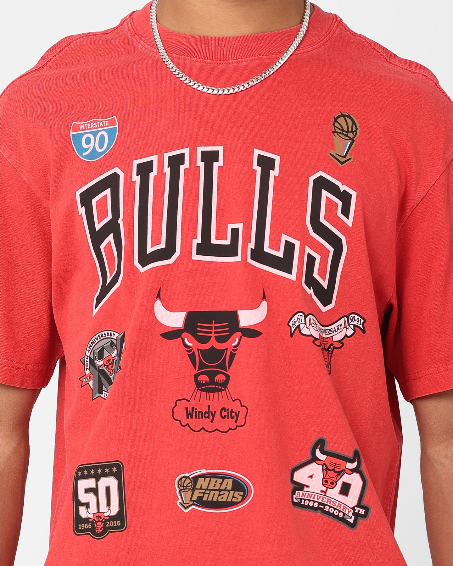 Mitchell & Ness Chicago Bulls Highway Logo T-Shirt Bulls Red、mySite、zt4zffjzw