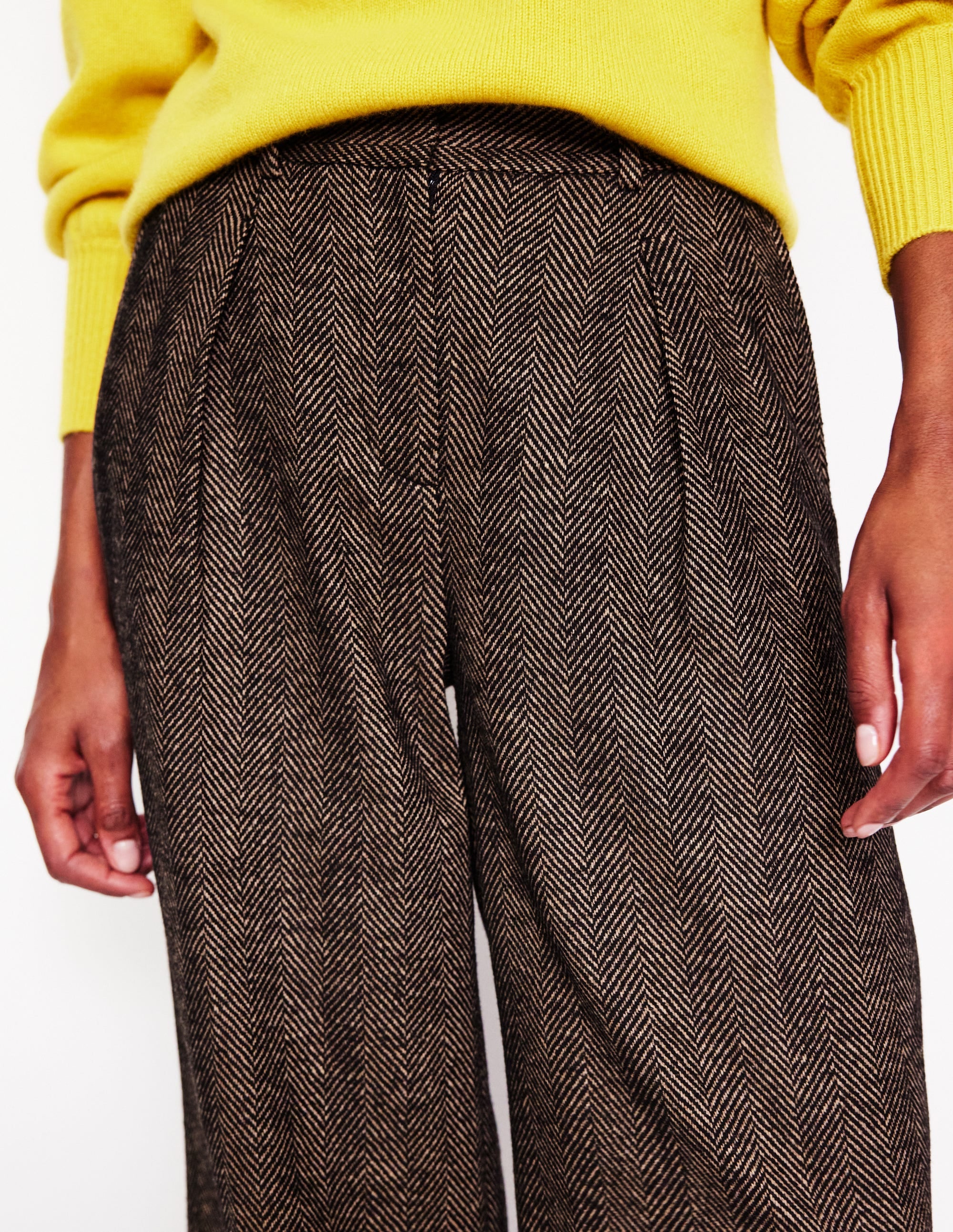  Chiswick Wool Blend Pants-Brown Herringbone、mySite、ashleygrahame