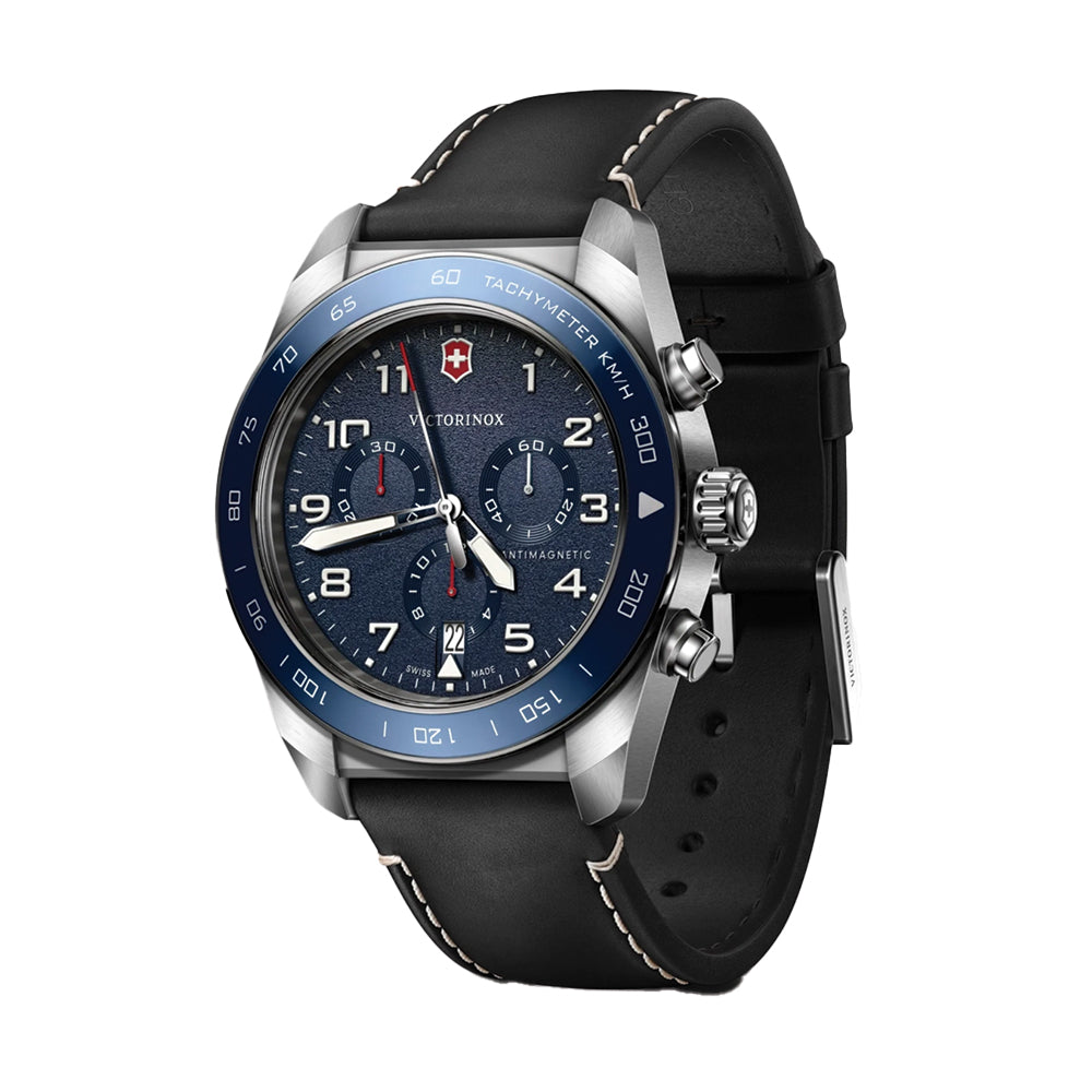 Swiss Army Chrono Quartz 42mm - Blue on Black Leather Strap、mySite、botmansion