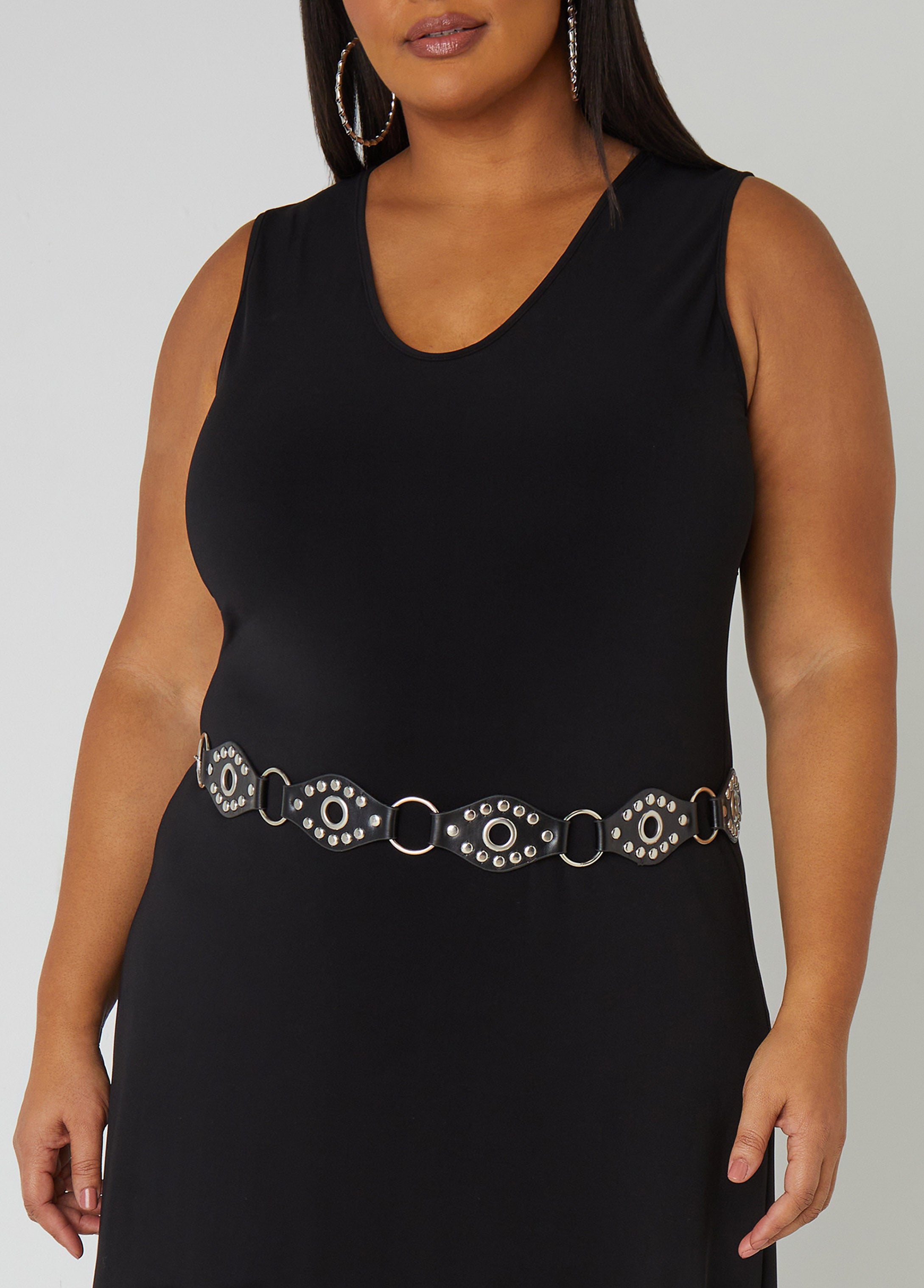 Studded Faux Leather Chain Belt、mySite、bengalsvssteelers