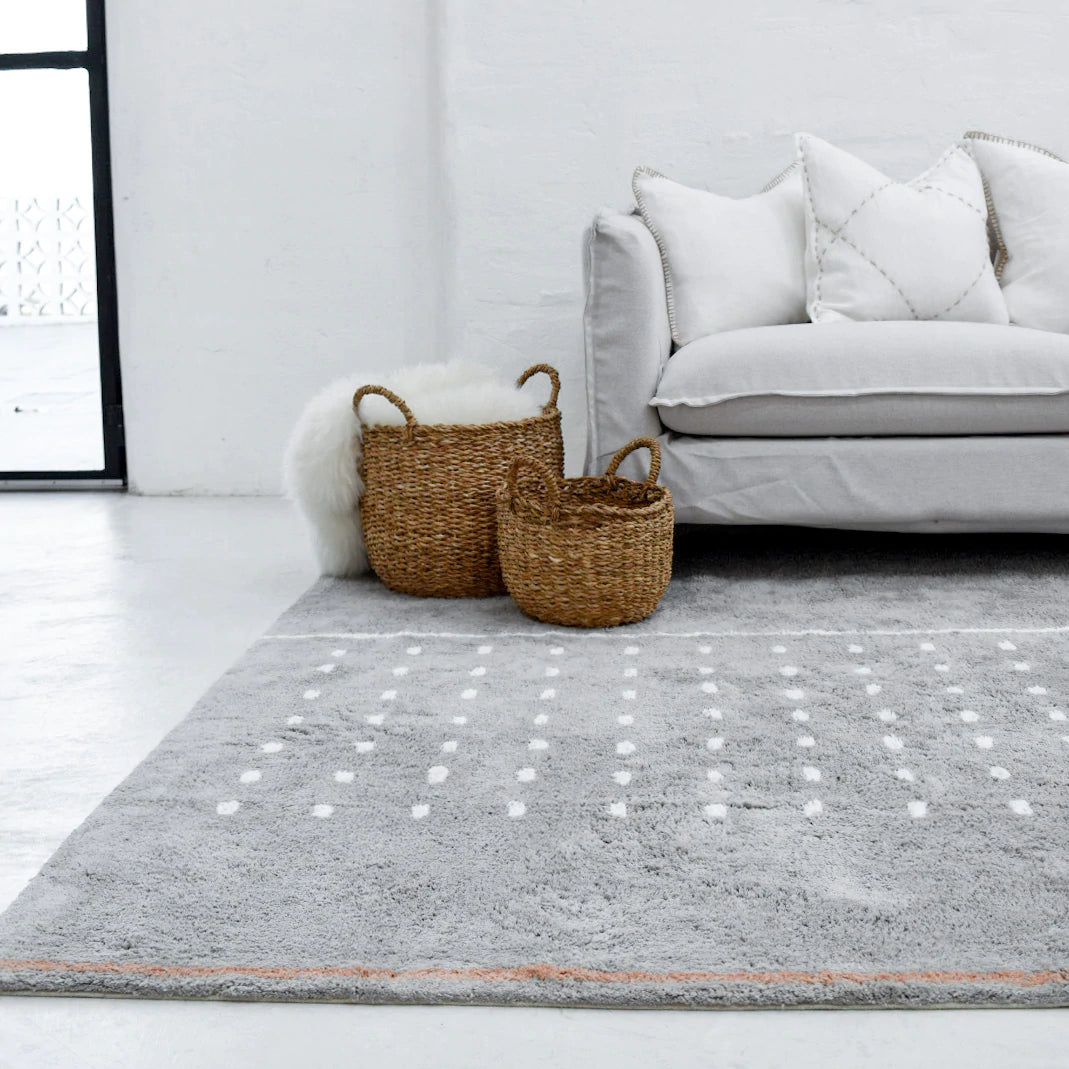 Grid Grey Washable Cotton Area Rug、mySite、gigharbornorthrealestate