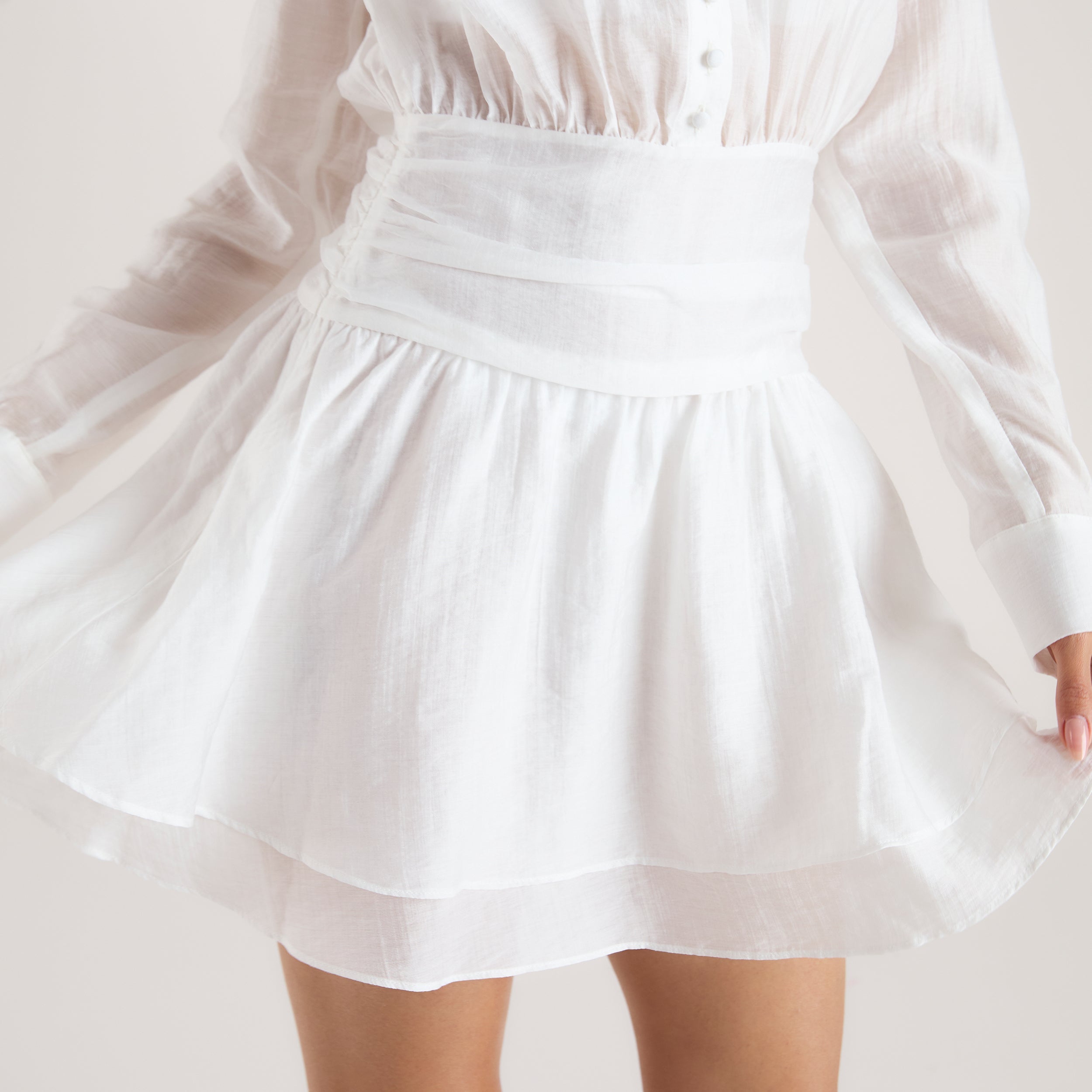 Sheer Shirt Dress - White、mySite、bengalsvssteelers