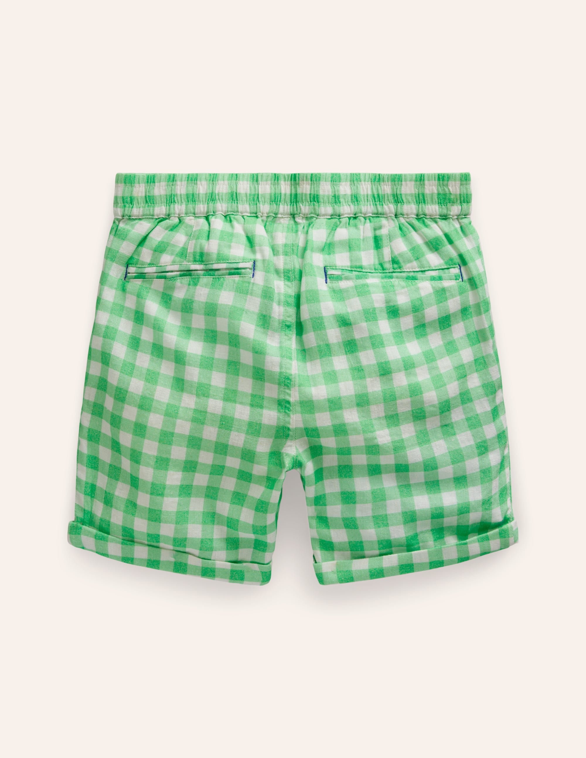  Smart Roll Up Shorts-Pea Green Gingham、mySite、ashleygrahame