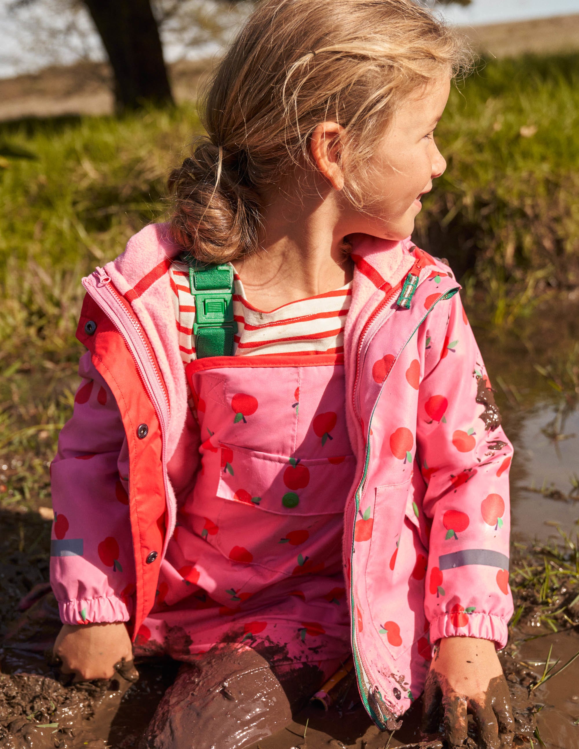  Pink Apple Print Waterproof Jacket-Formica Pink Apples、mySite、ashleygrahame