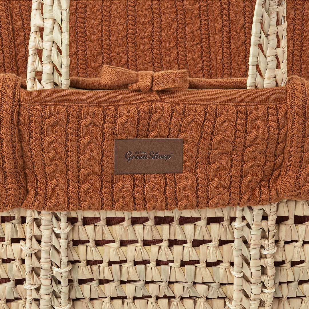  The Little Green Sheep Natural Knitted Moses Basket + Mattress - Terracotta、mySite、merchandisen