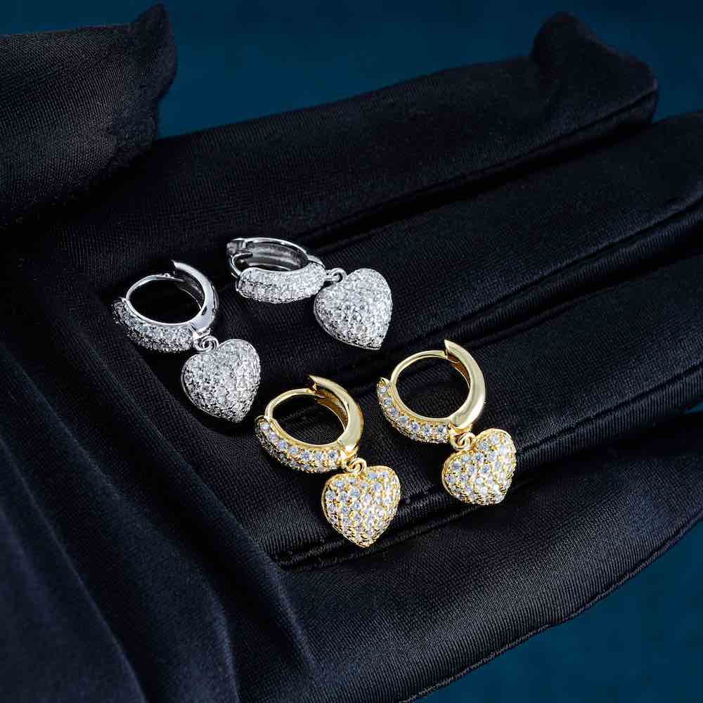 Heart Shaped Moissanite Drop Earrings 14K Gold、mySite、hinf8tx79