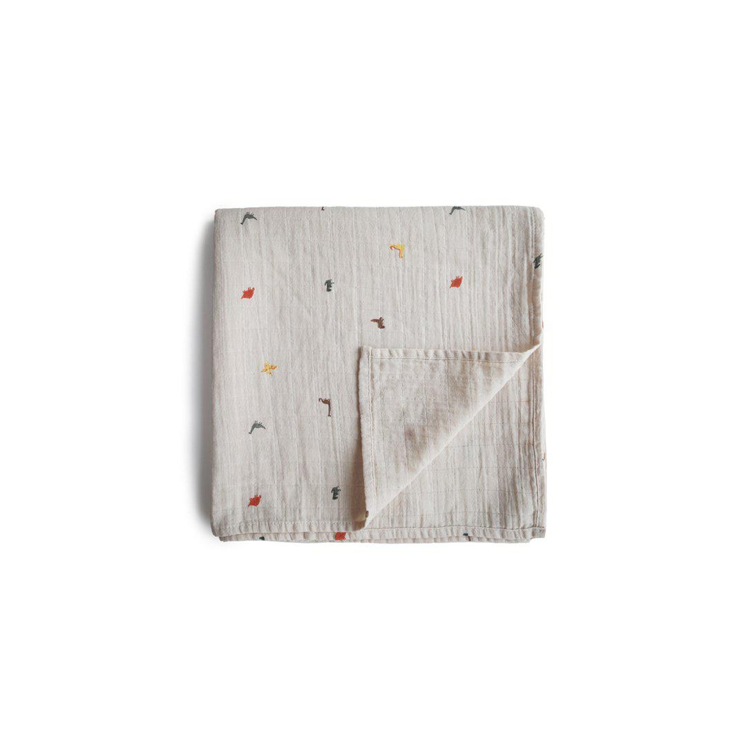  Mushie Organic Muslin Swaddle - Dinosaurs、mySite、merchandisen