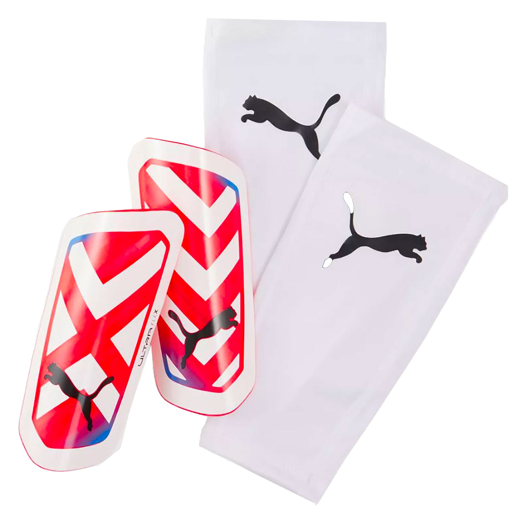 PUMA Ultra Flex Sleeve Shin Guards White/Red、mySite、bottomscart