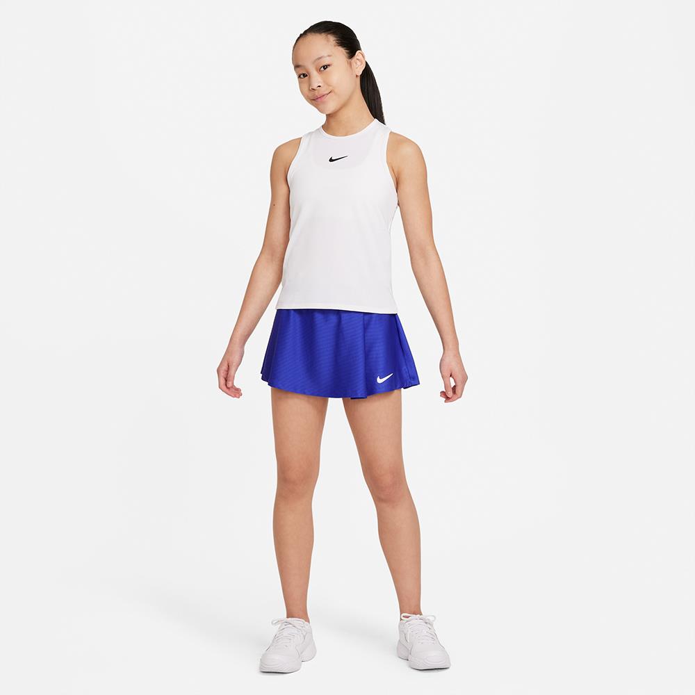 Nike Girls Victory Flouncy Skirt - Concord/White