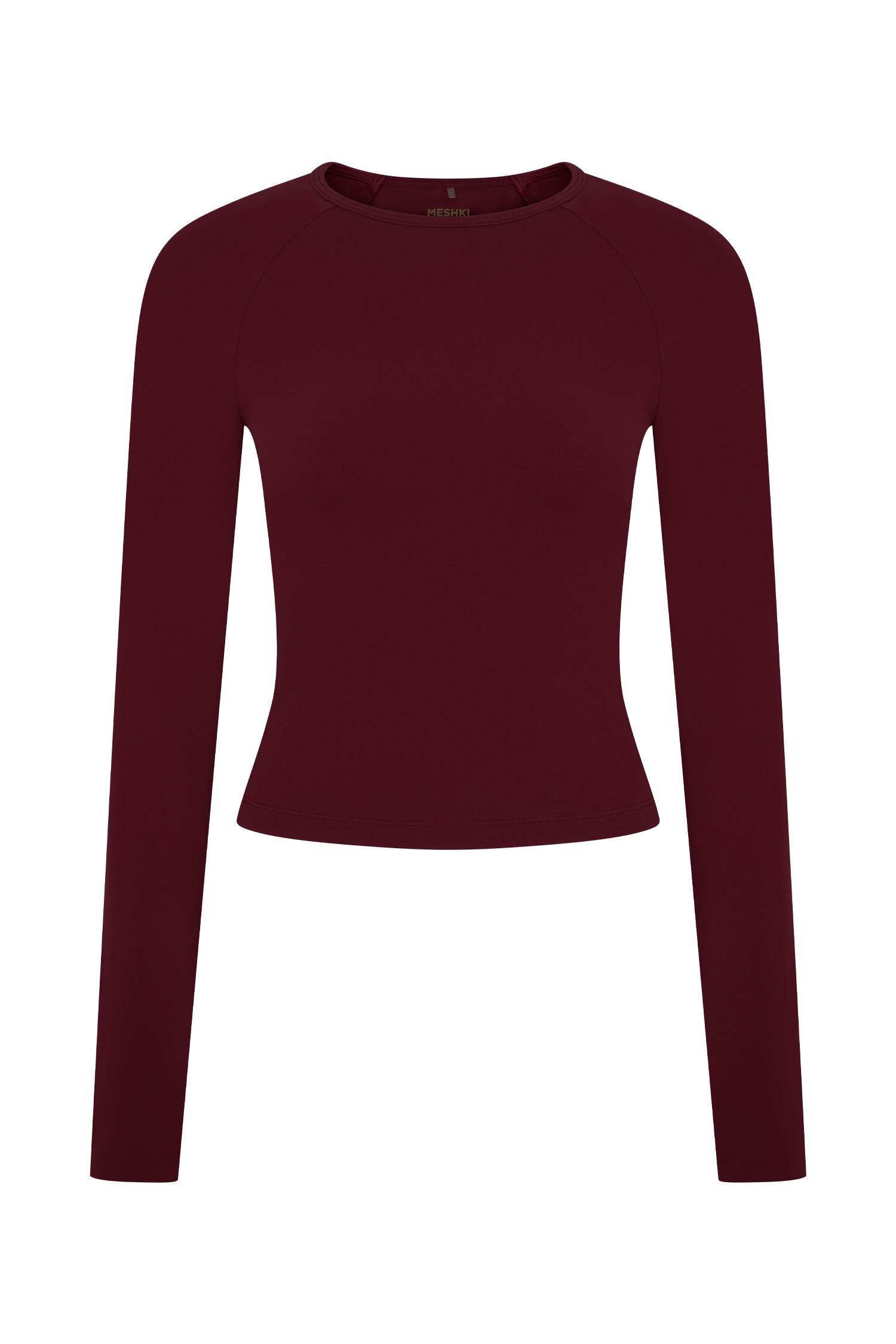 Eliana Long Sleeve Active Top - Burgundy、mySite、solidvoid