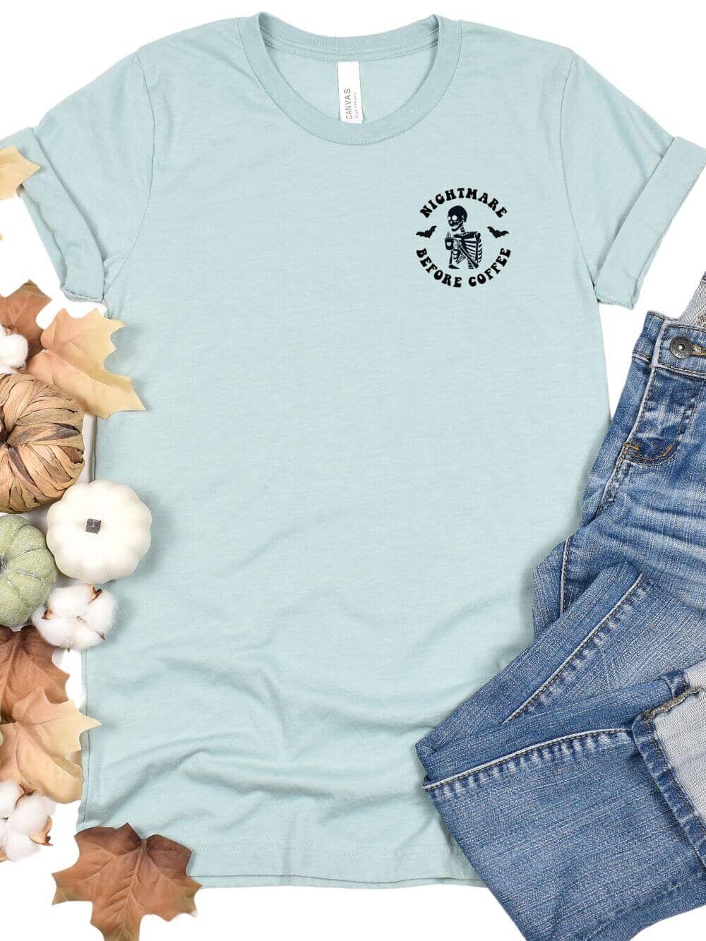 Nightmare Before Coffee Embroidered Unisex T-Shirt、mySite、camillekostekn