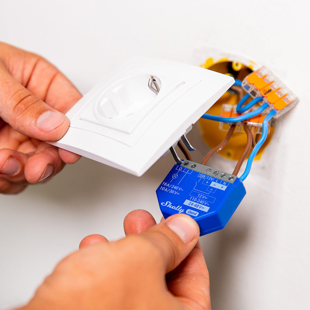 Shelly 1 Gen4 - Módulo para Interruptor 1 botão ou Portão de Garagem 16A WiFi/BT/Zigbee、mySite、fannypackpong