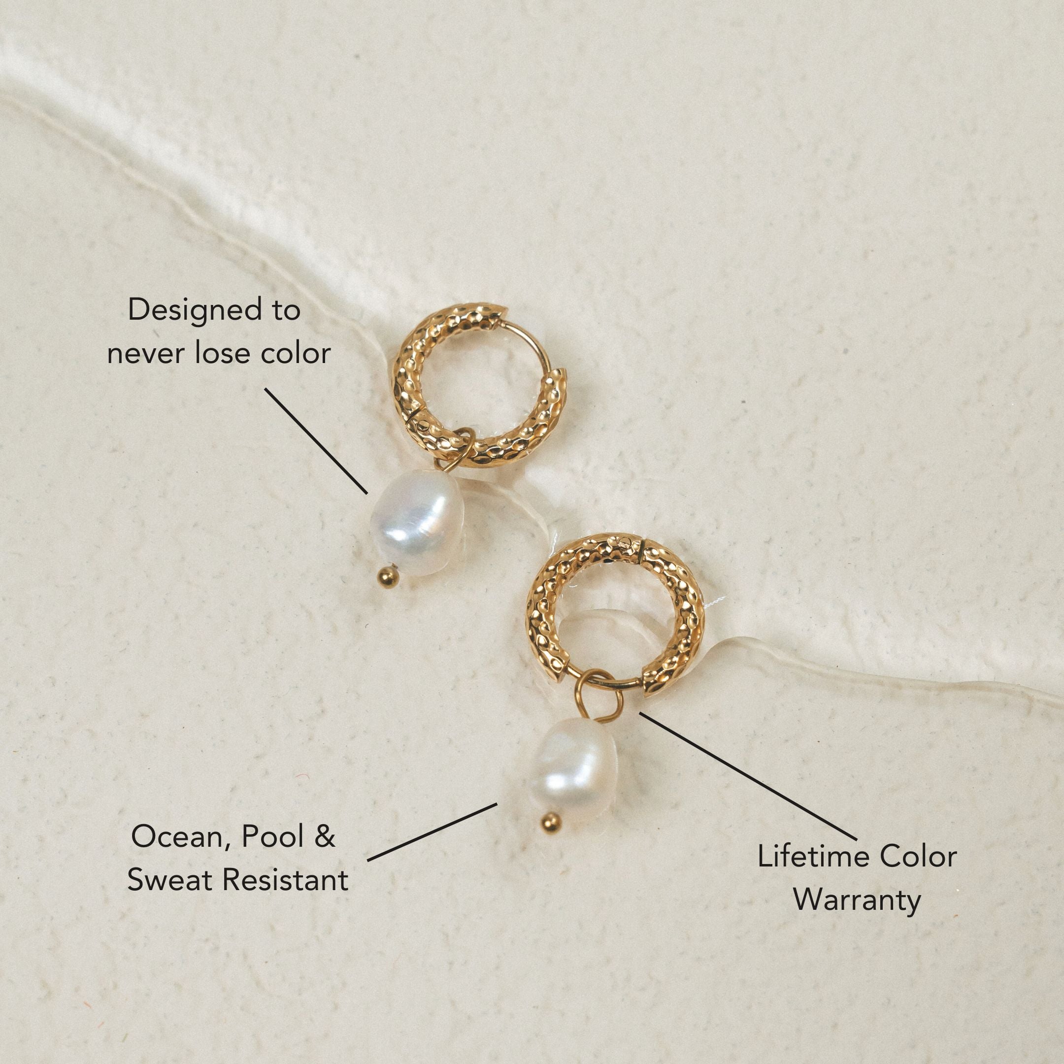 Hammered Pearl Hoop Earrings、mySite、hinf8tx79