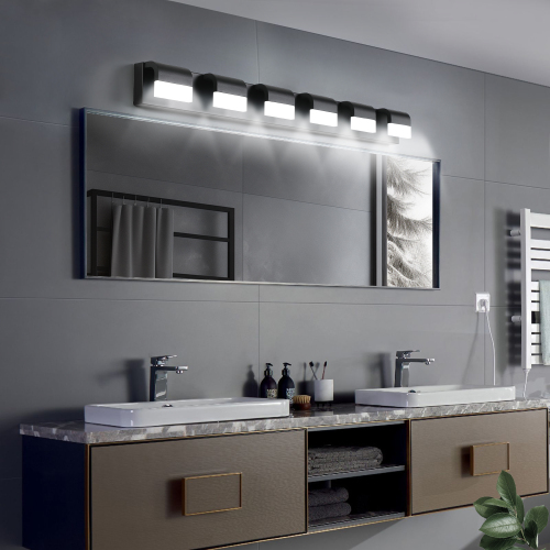 Modern Bathroom Vanity Lighting 6-Light LED Vanity Lights Over Mirror Bath Wall Lighting、、eastwooduniform