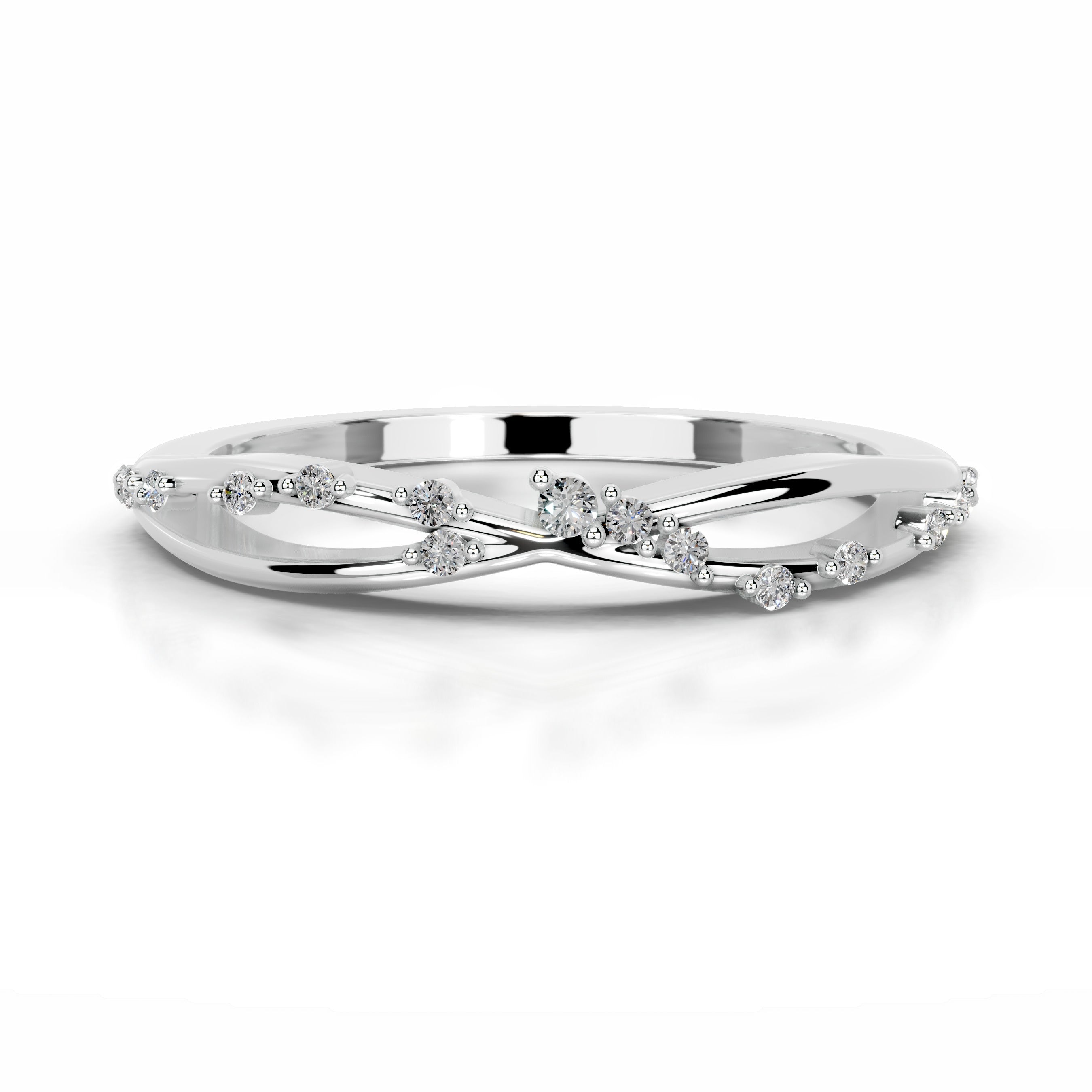 Ausha Diamond Wedding band - 18K White Gold、mySite、hinf8tx79