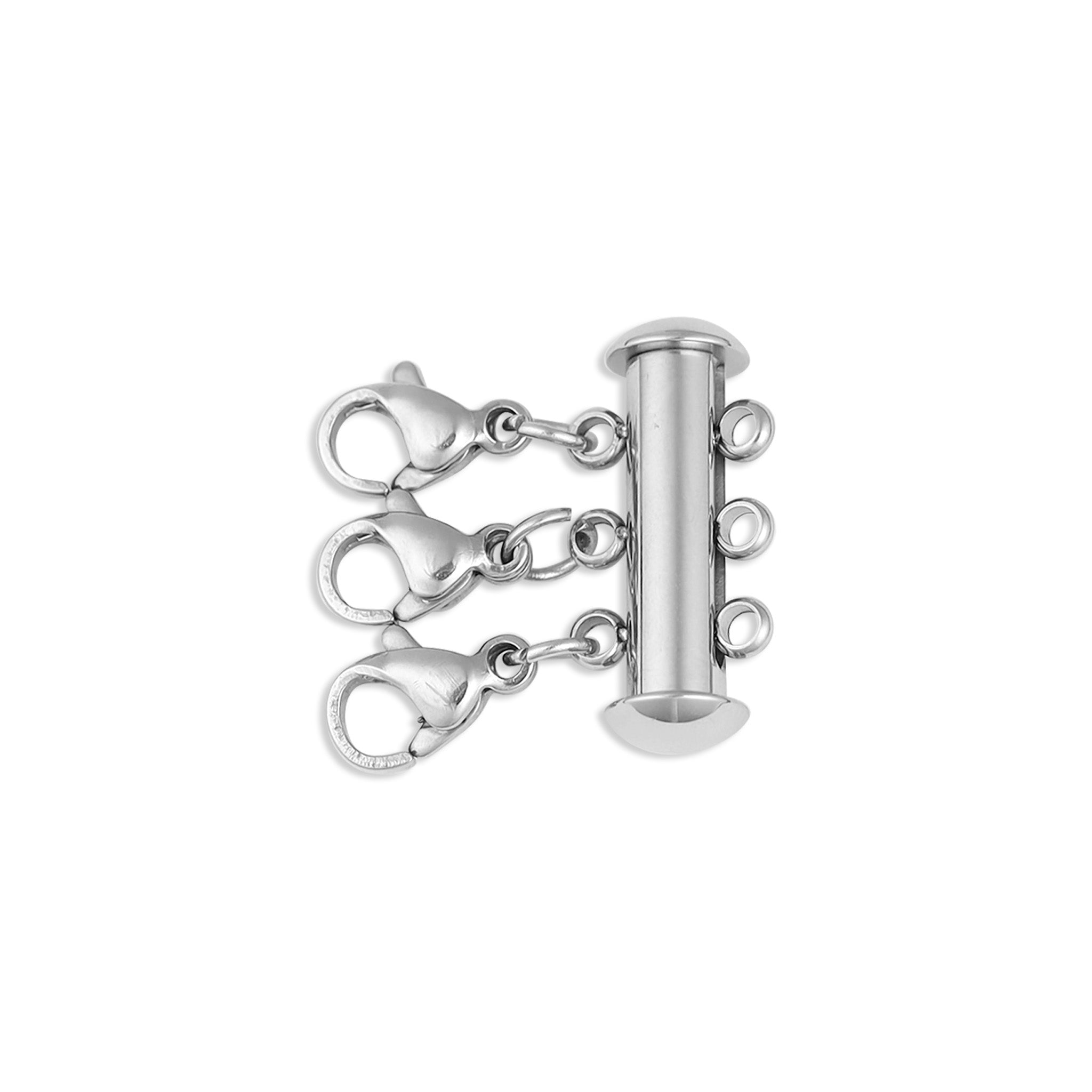 18K Gold PVD Stainless Steel 3 Row Layering Necklace Magnetic Clasp / ENC0029、mySite、dreamappss