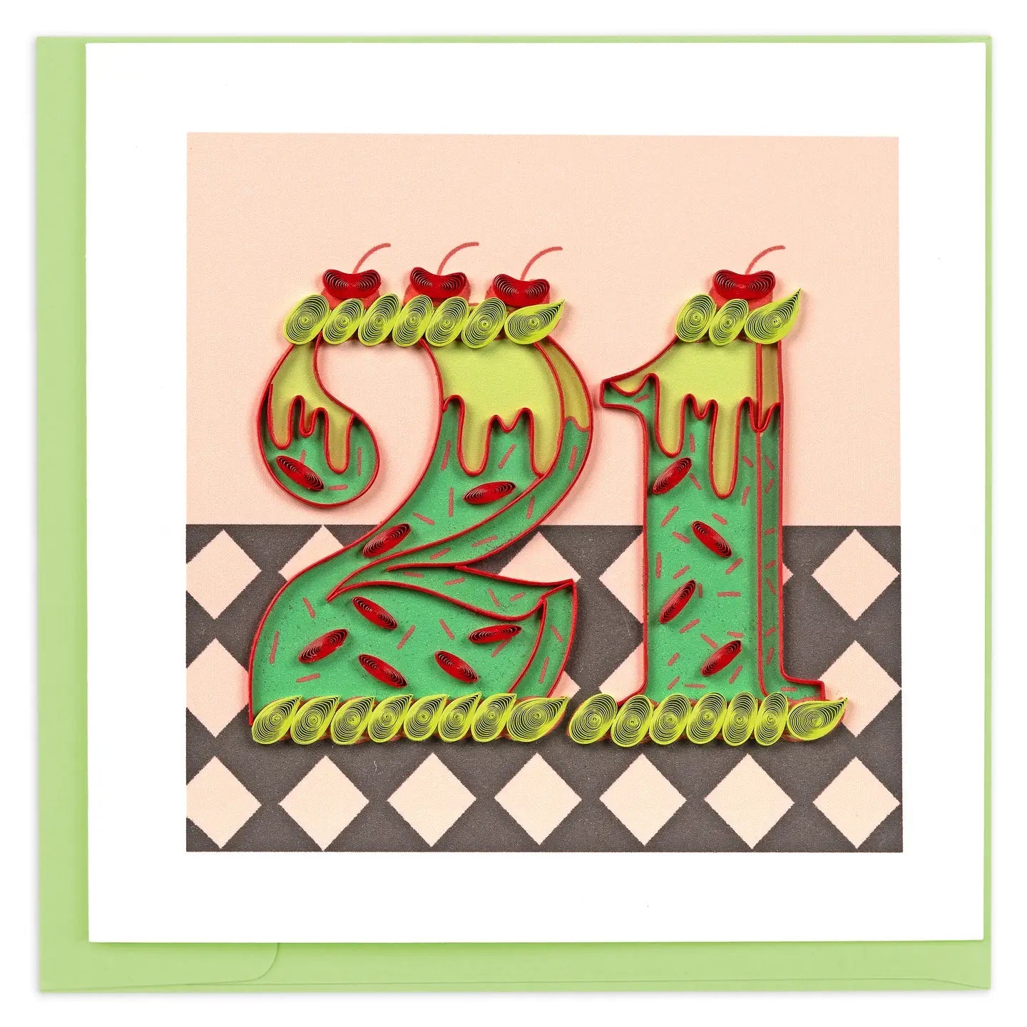  Quilled Birthday Milestone Greeting Card - 21、mySite、elrpsem3k