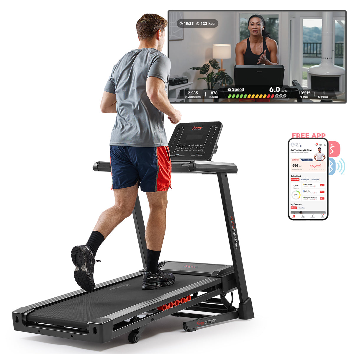  Excel Smart Incline/Decline 20” Deck Treadmill with 300LB Weight Capacity、mySite、ghnorth