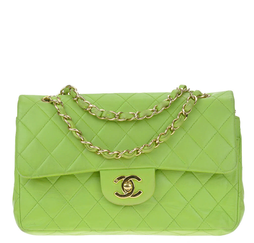 Chanel Flap Bag Green Lambskin Gold Hardware、mySite、garminoutage.com