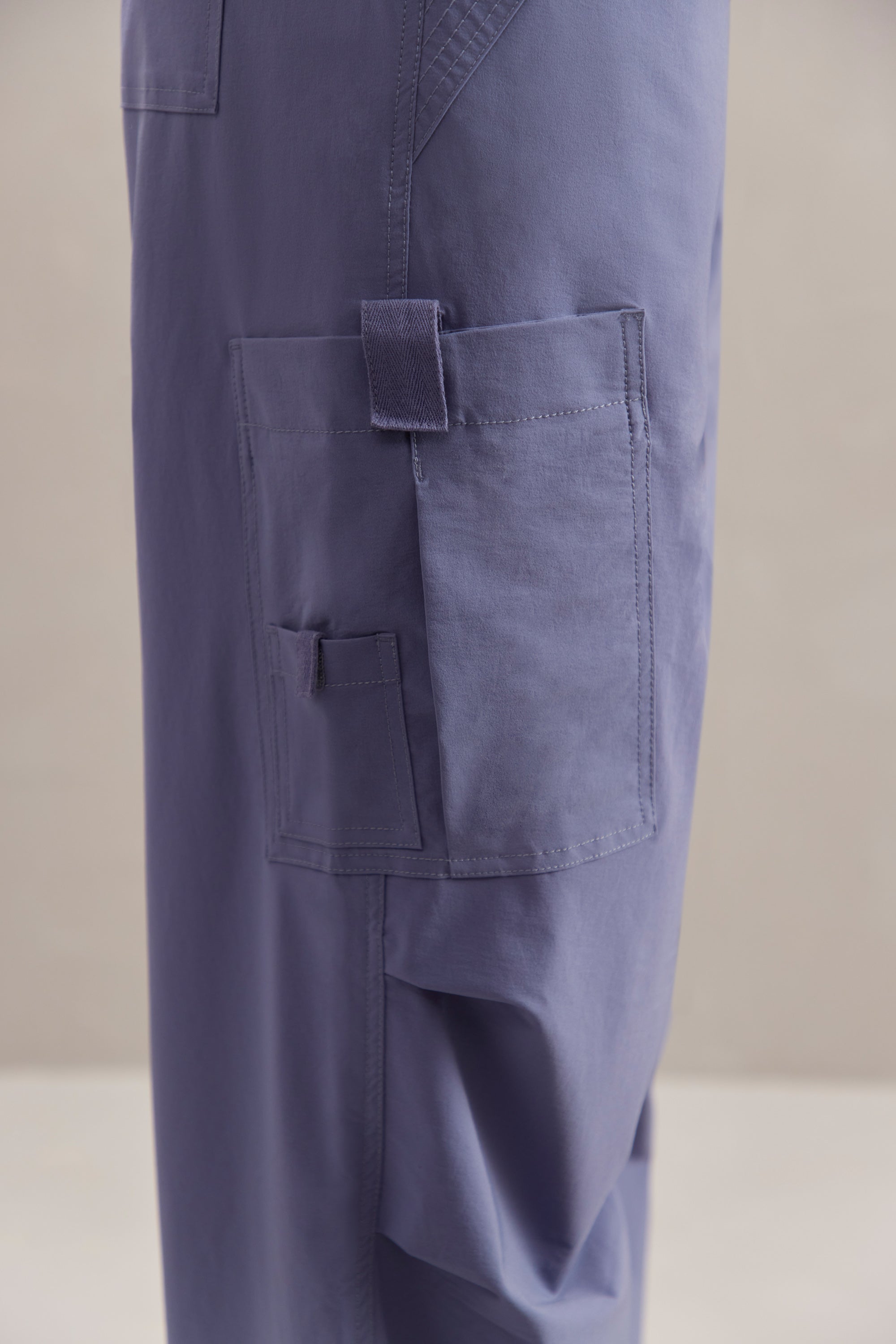 Wide Leg Cargo Trousers in Dusty Blue、mySite、solidvoid