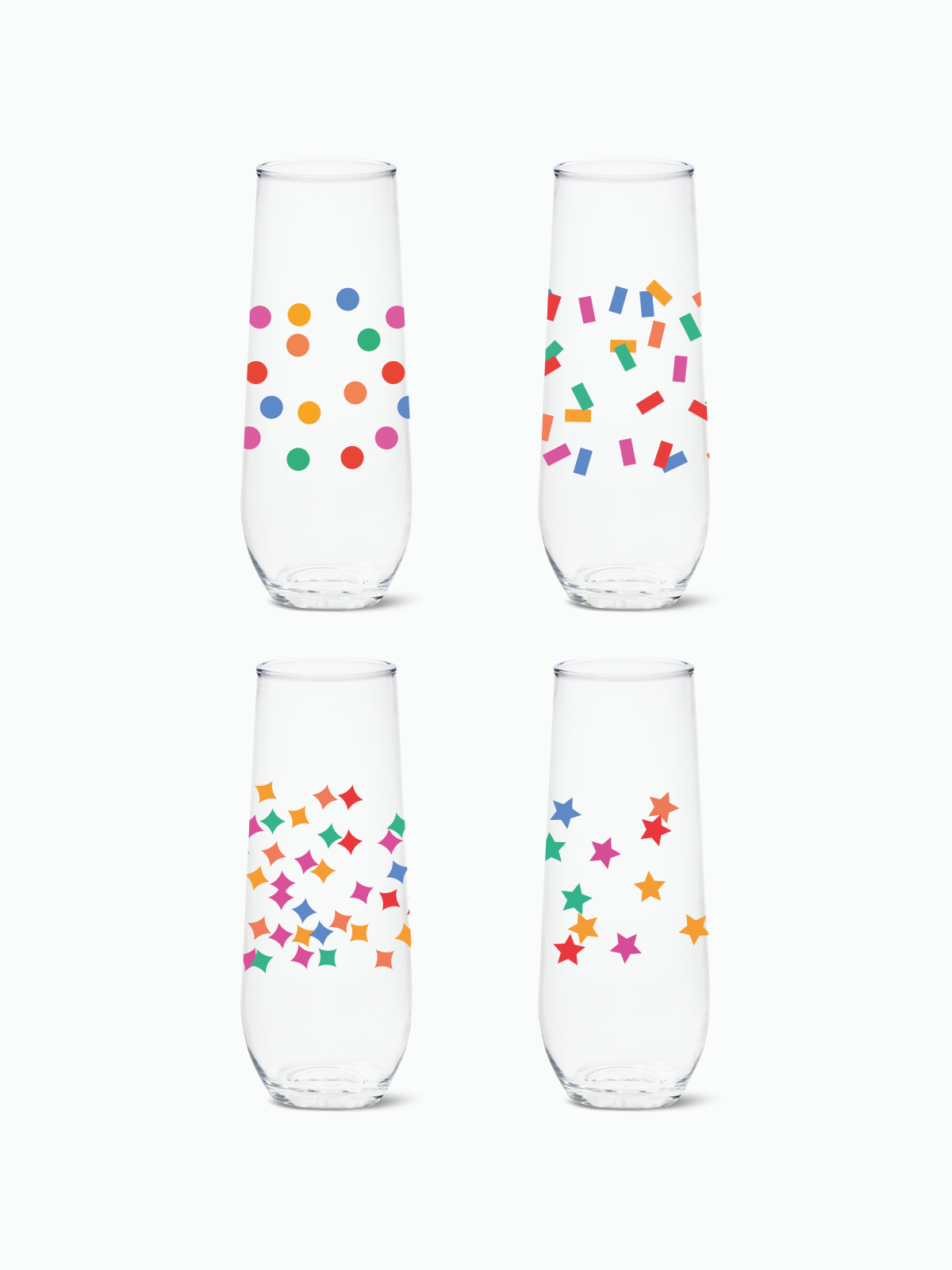 Confetti Galore - RESERVE 9oz Stemless Champagne Tritan Copolyester Glass、mySite、camillekostekn