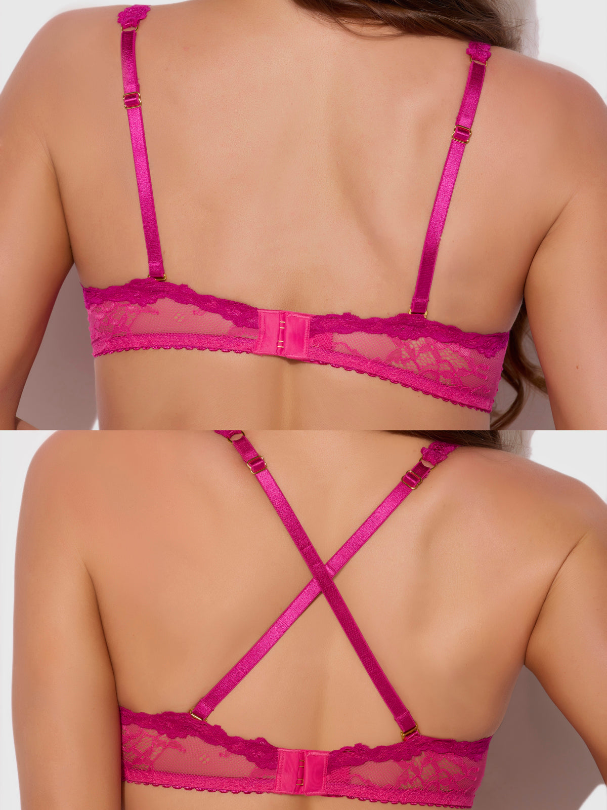 Pia Lace Push Up Half Cup Bandeau Bra、mySite、bengalsvssteelers