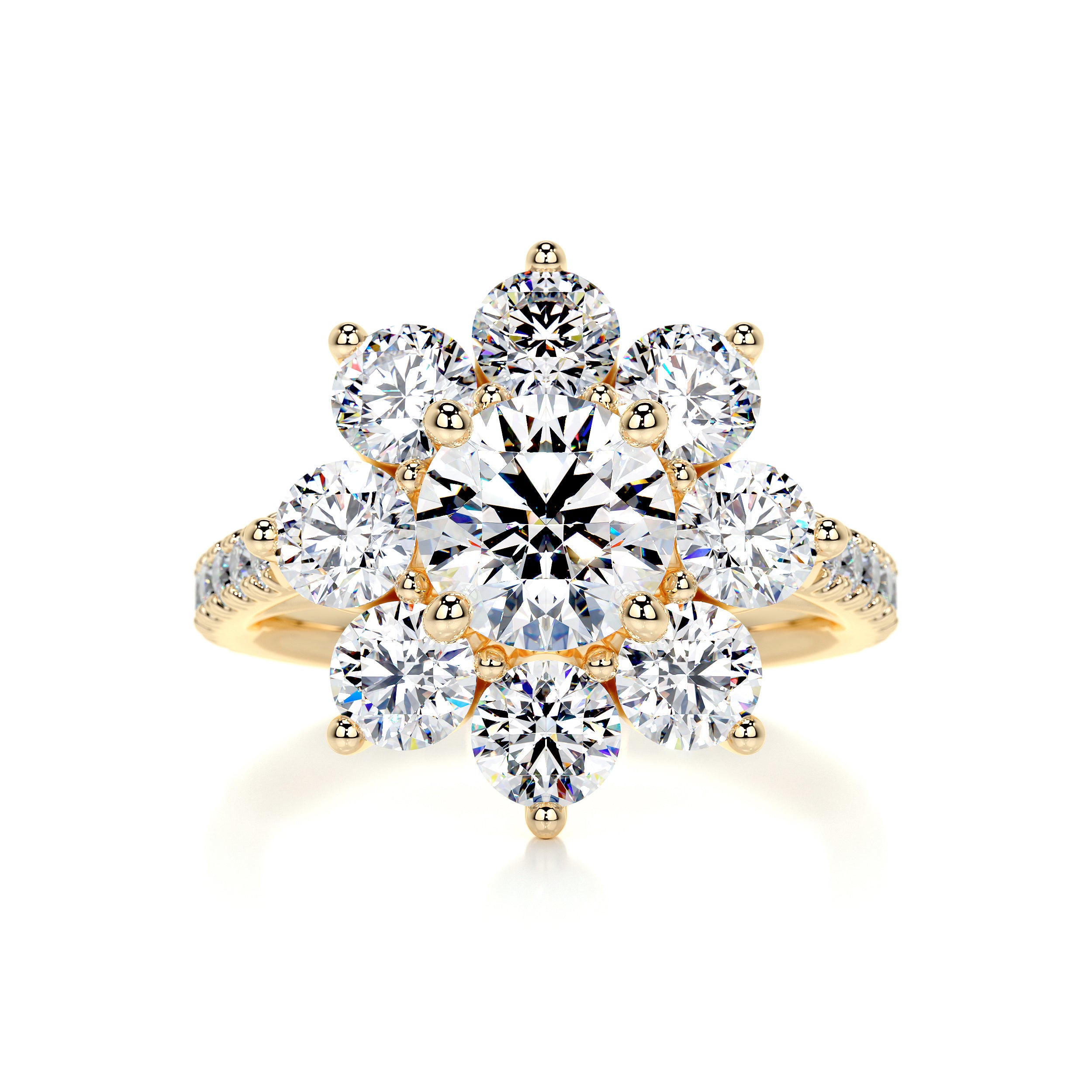 La Fleur Moissanite & Diamond Ring -18K Yellow Gold、mySite、hinf8tx79