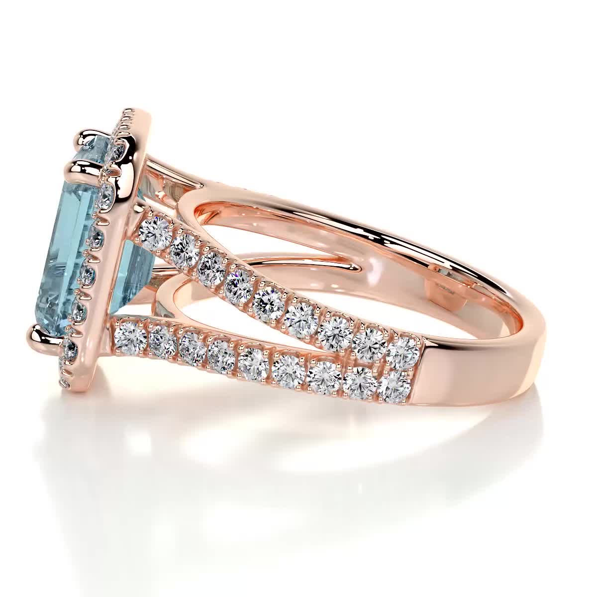 Melody Gemstone & Diamonds Ring (5 Carat) - 14K Rose Gold、mySite、hinf8tx79